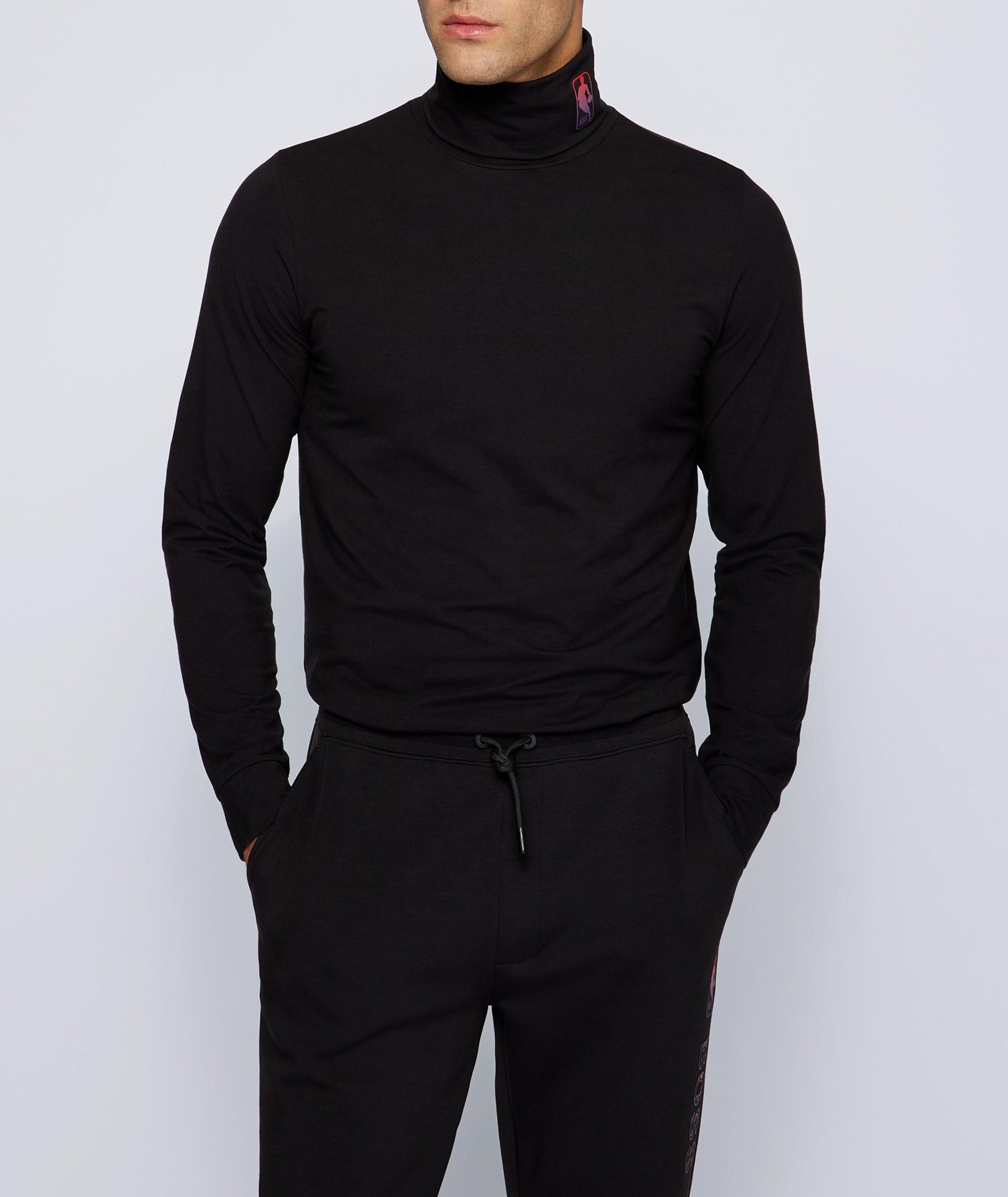 BOSS X NBA Logo Stretch-Cotton Turtleneck image 1