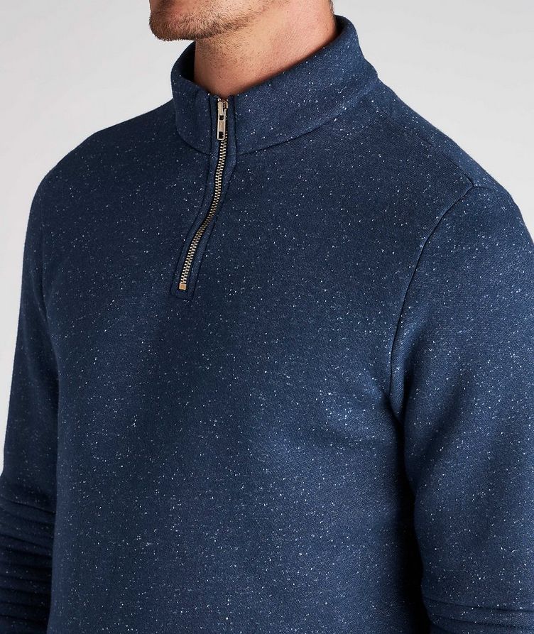 Dotted Half-Zip Cotton Sweater image 3