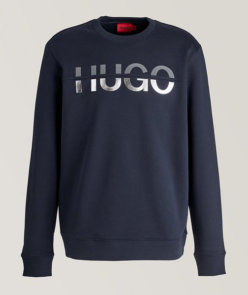 HUGO Cotton-Blend Reflective Logo Sweatshirt