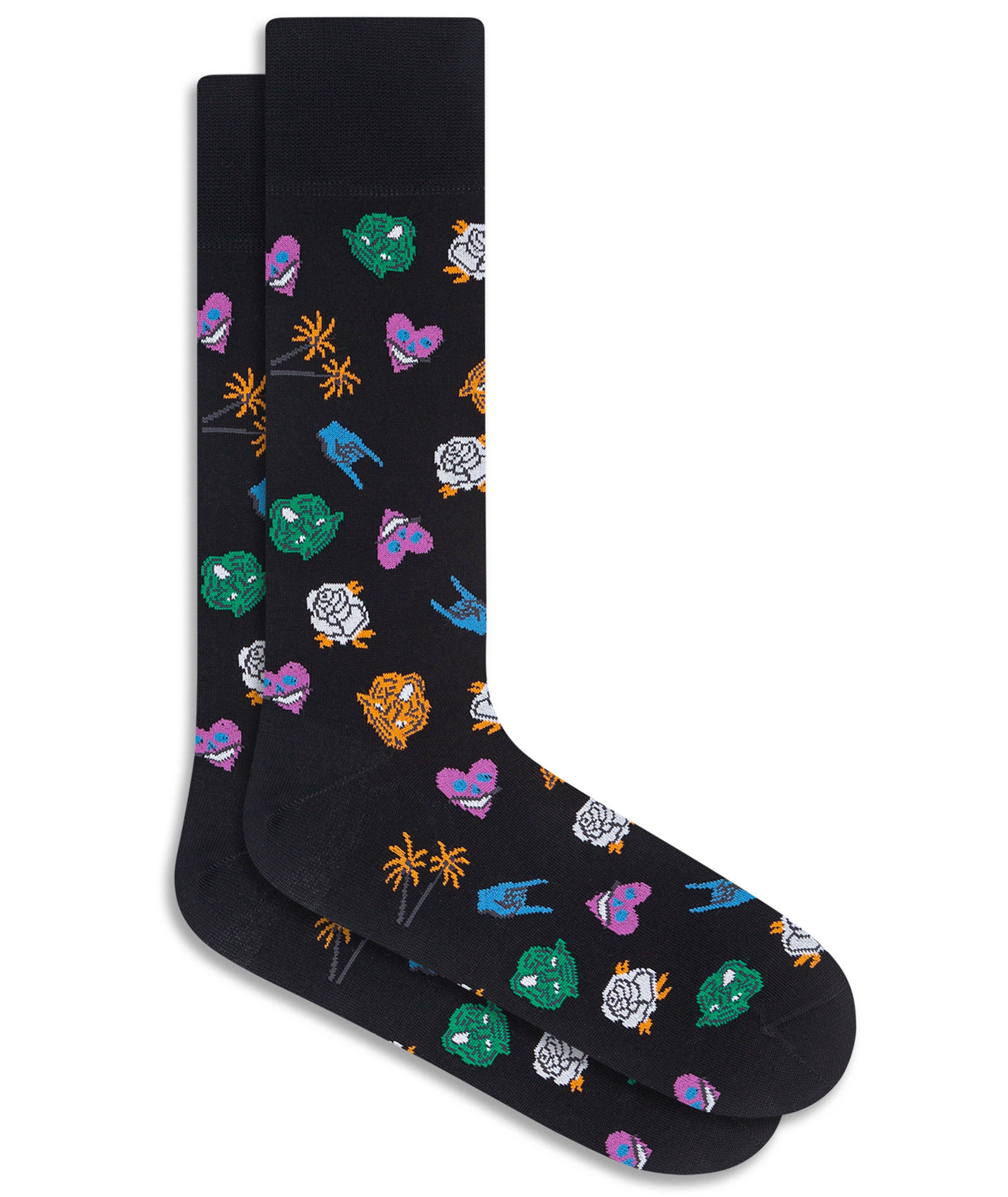 Printed Stretch-Cotton Socks image 0