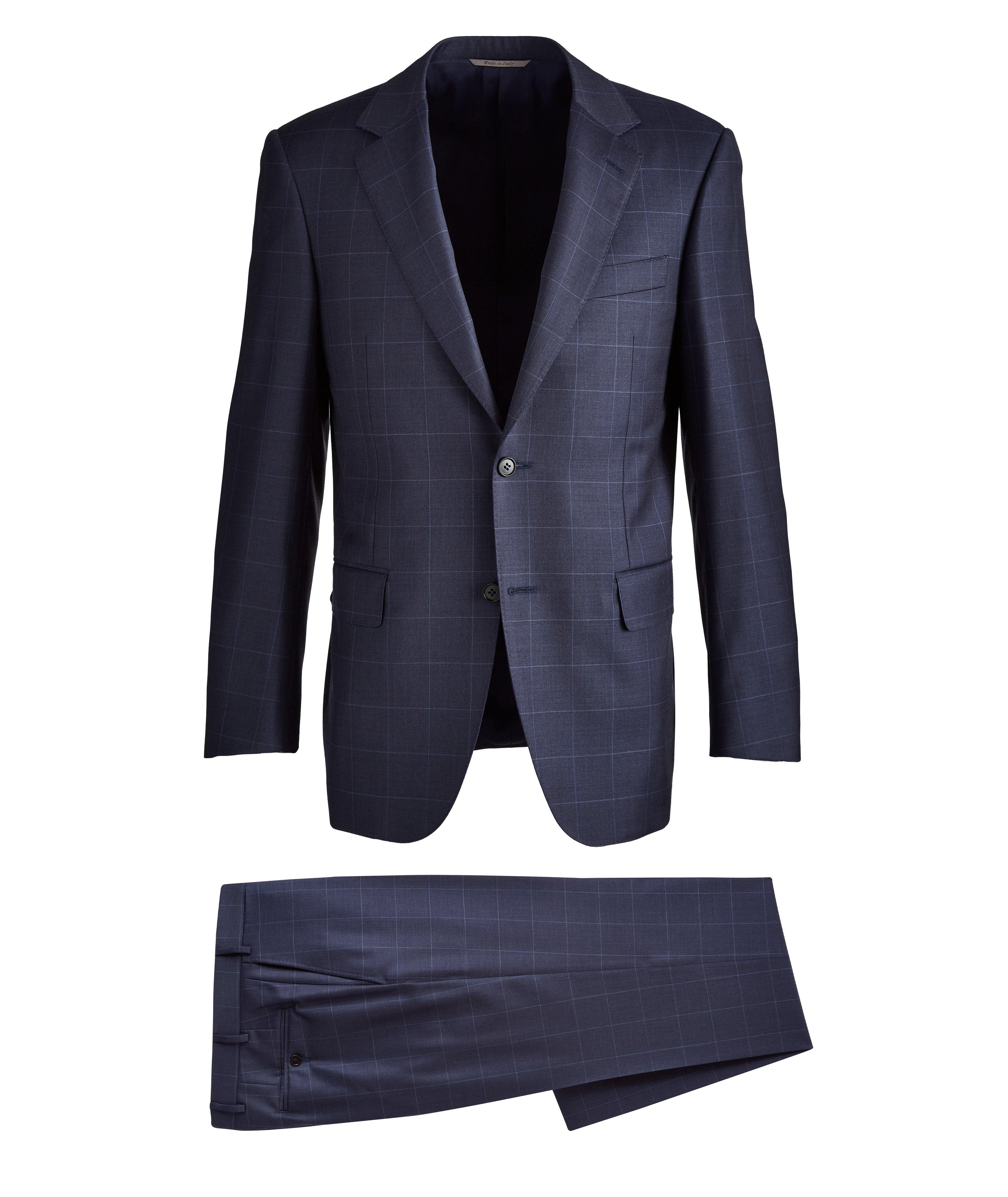 Contemporary Fit Windowpane Wool Suit  image 0
