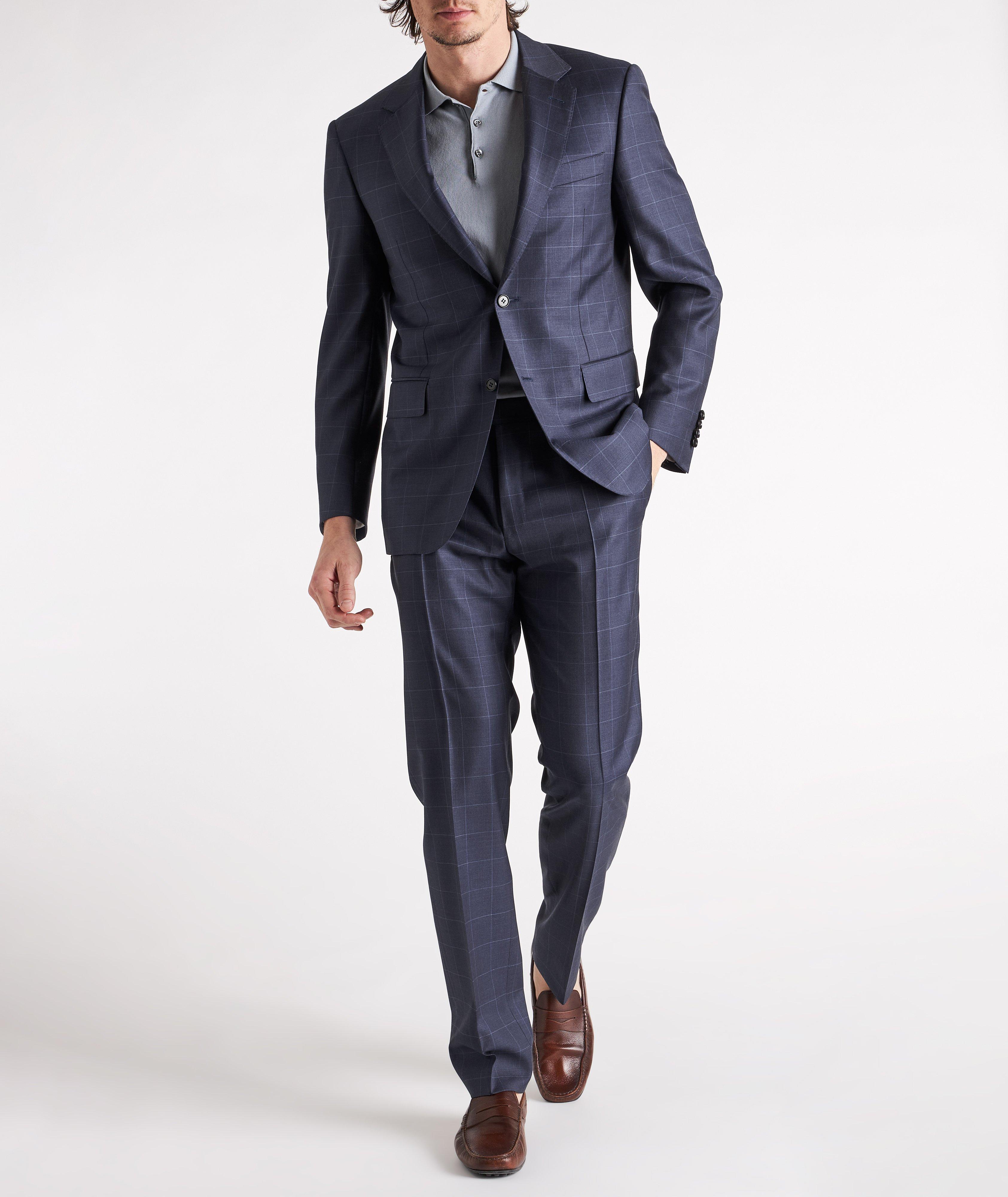 Contemporary Fit Windowpane Wool Suit  image 2