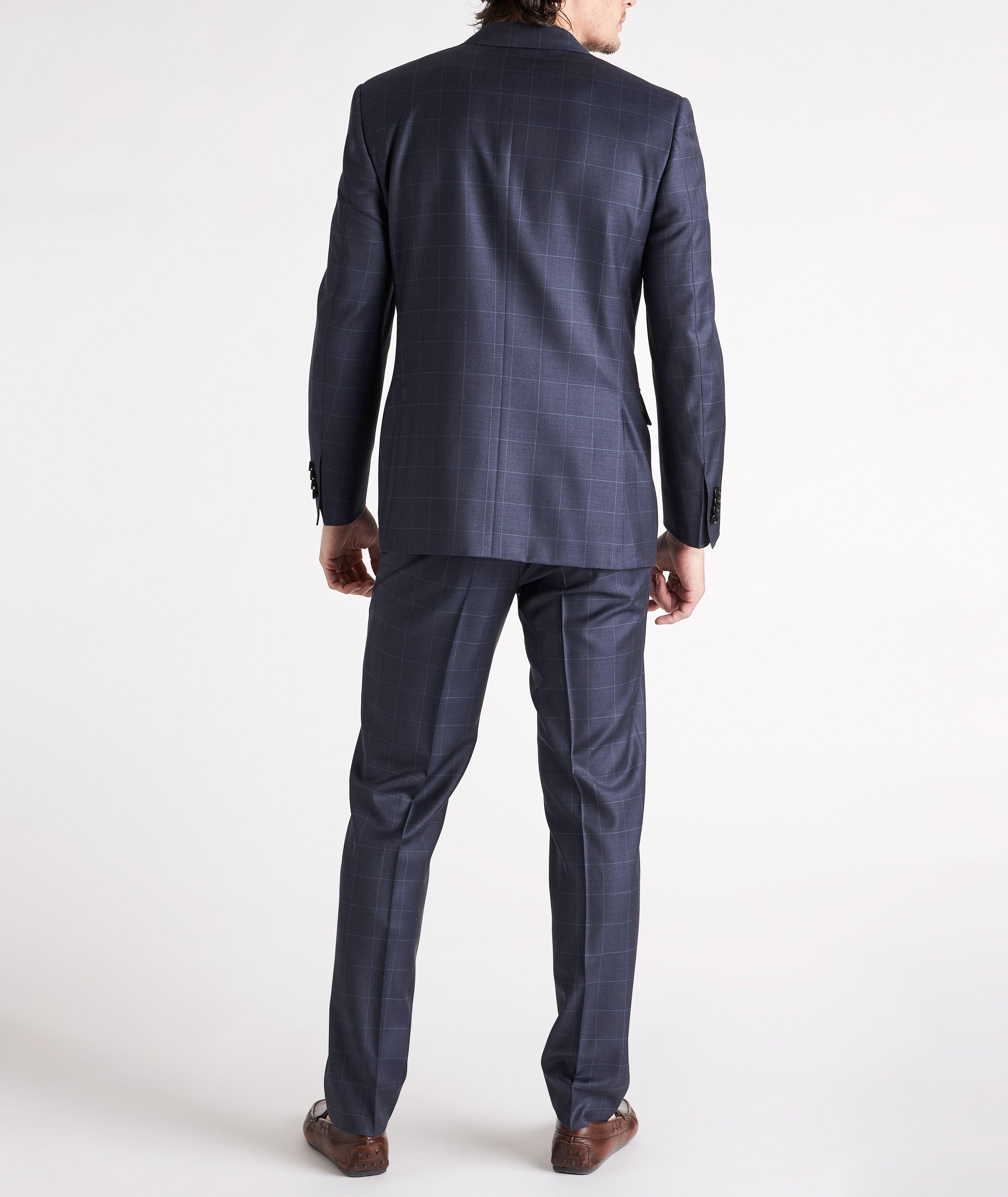 Contemporary Fit Windowpane Wool Suit  image 3