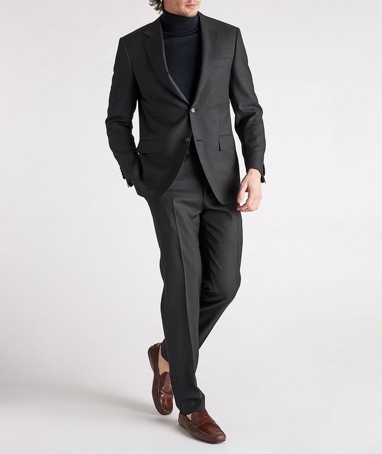 Contemporary Fit Neat Pattern Wool Suit image 2