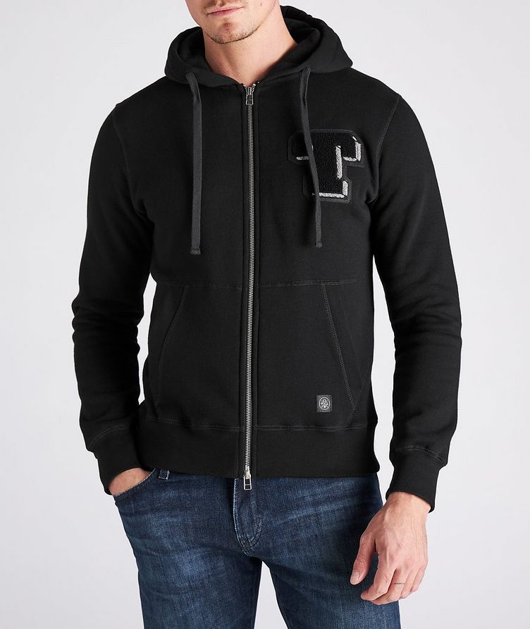 T Patch Zip-Up Cotton Hoodie image 1