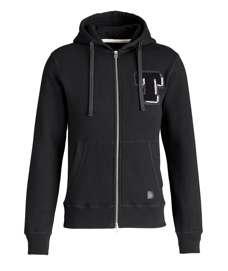 T Patch Zip-Up Cotton Hoodie image 0