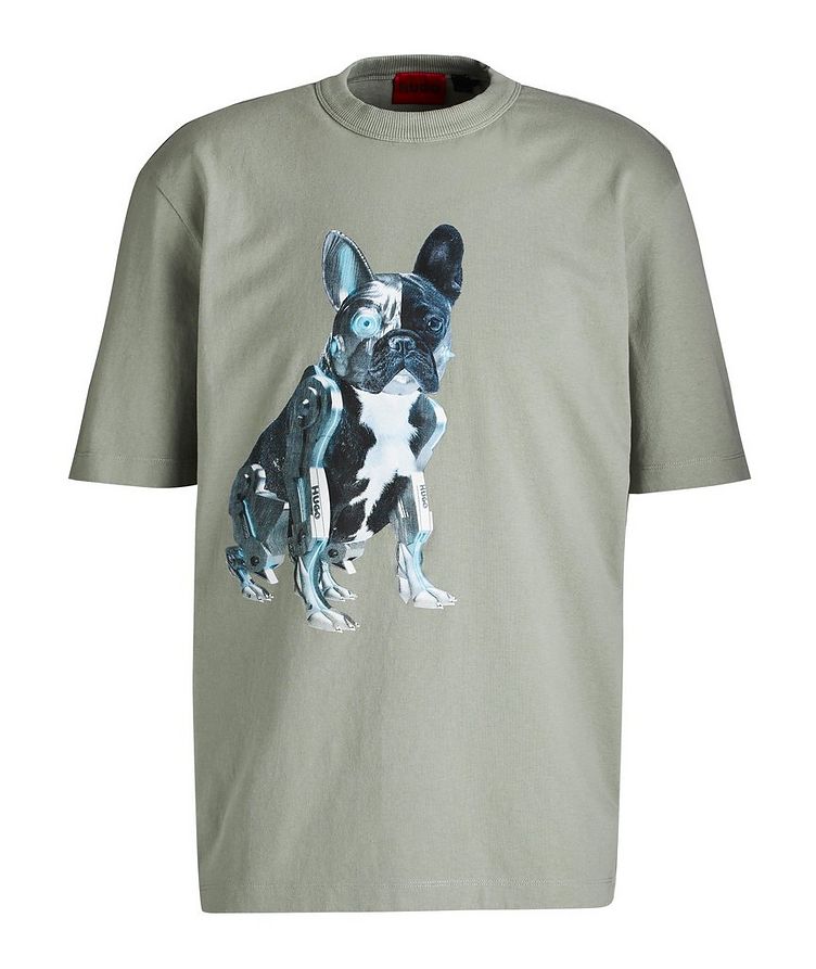 Bulldog Graphic Print Stretch-Cotton T-Shirt image 0