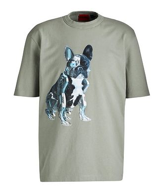 HUGO Bulldog Graphic Print Stretch-Cotton T-Shirt