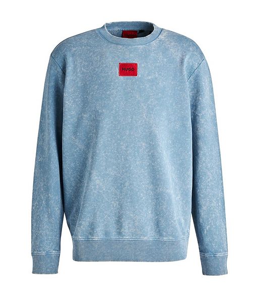 HUGO Diragolino Logo Stretch-Cotton Space Print Sweater