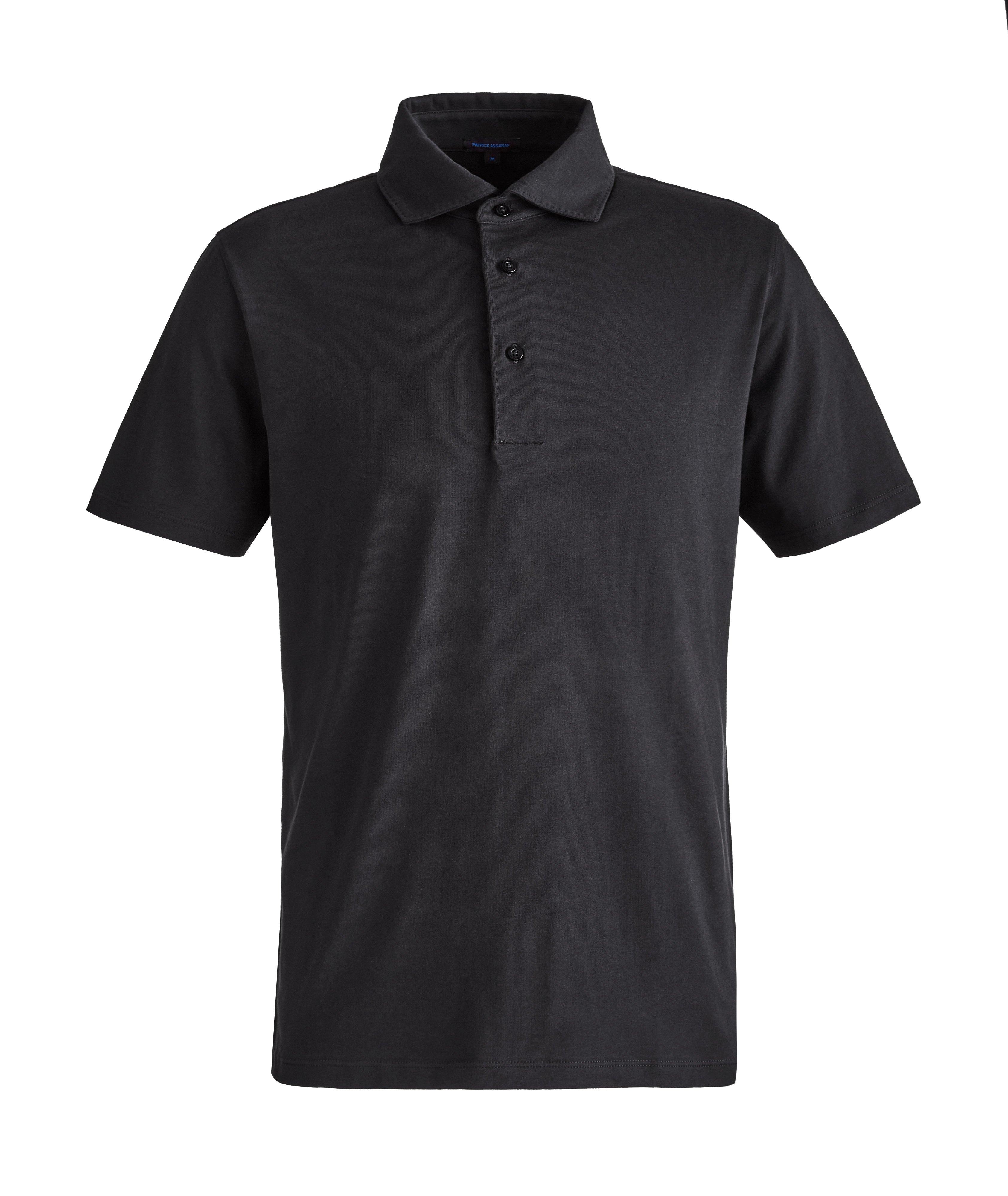 Printed Stretch-Cotton Jersey Polo image 0