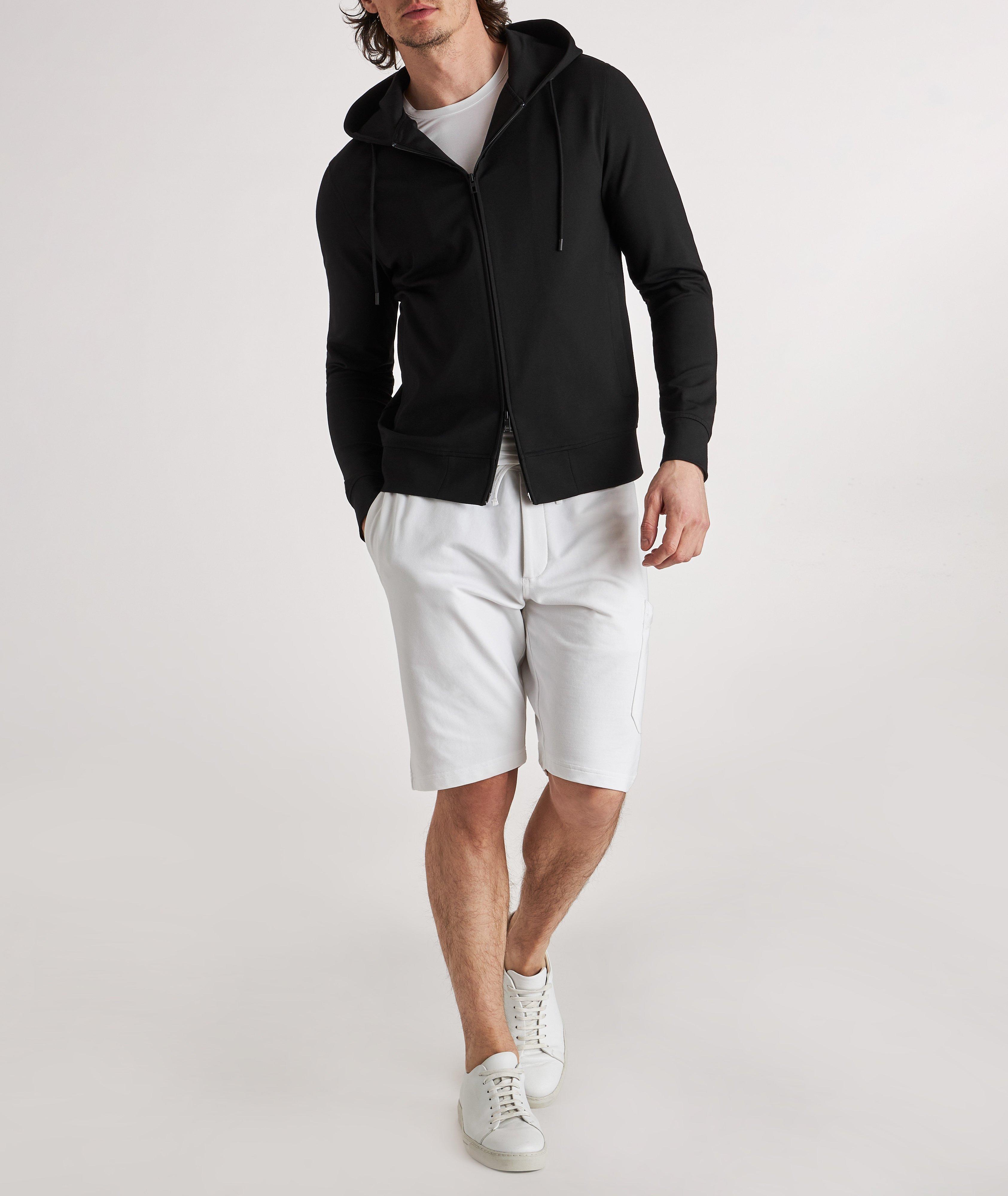 Viscose-Blend Technical Full-Zip Hooded Sweater image 1