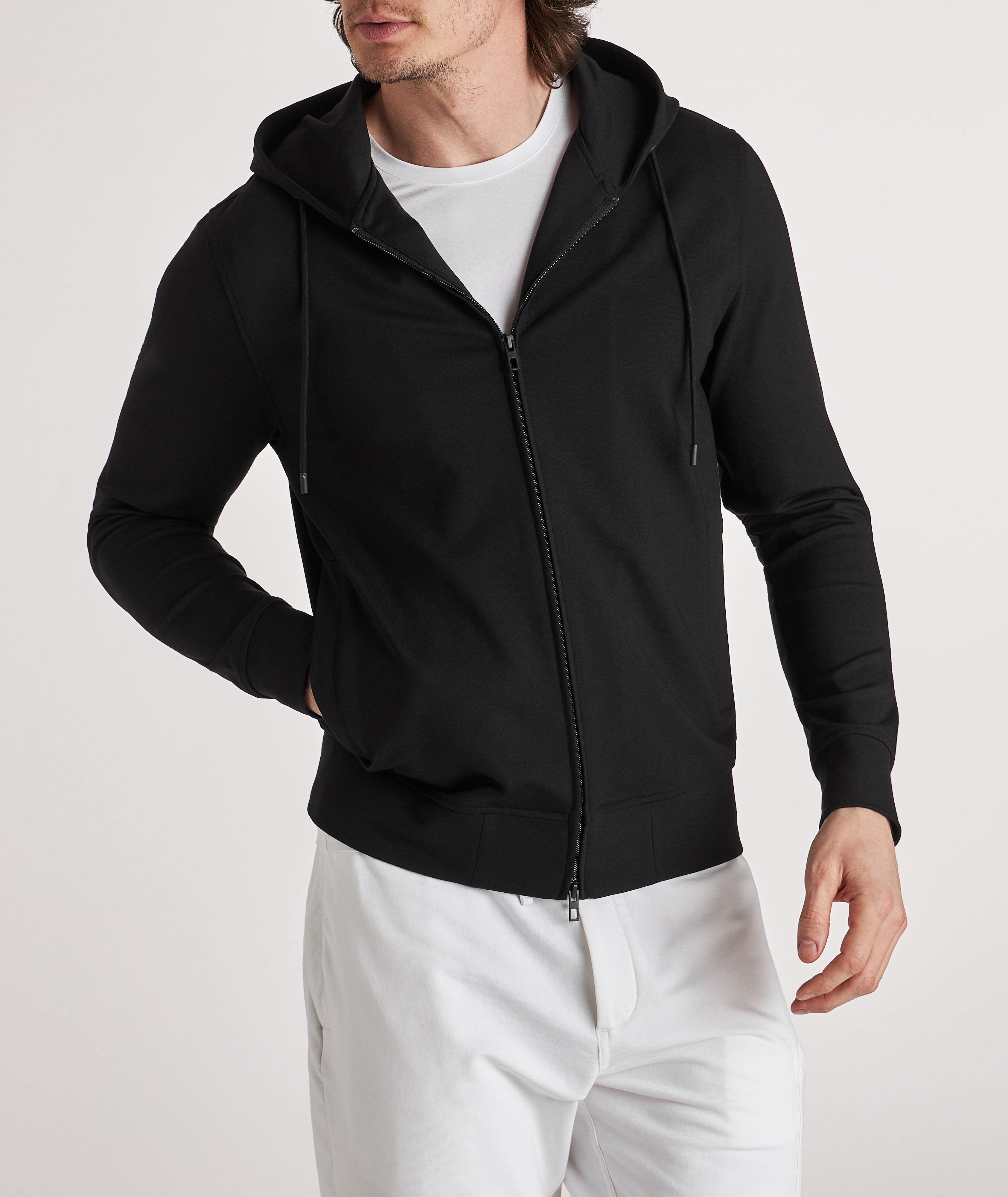 Viscose-Blend Technical Full-Zip Hooded Sweater image 2
