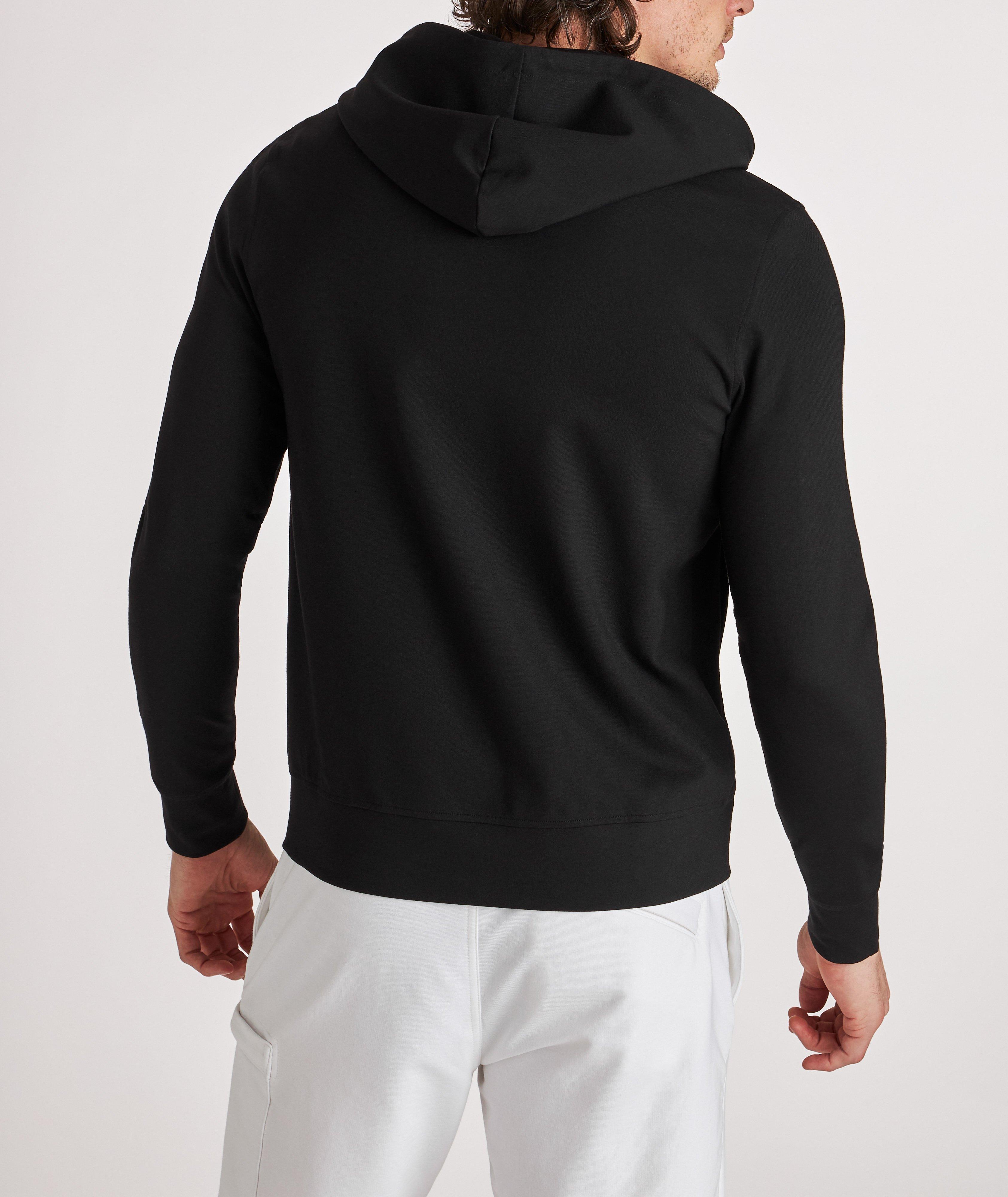 Viscose-Blend Technical Full-Zip Hooded Sweater image 3