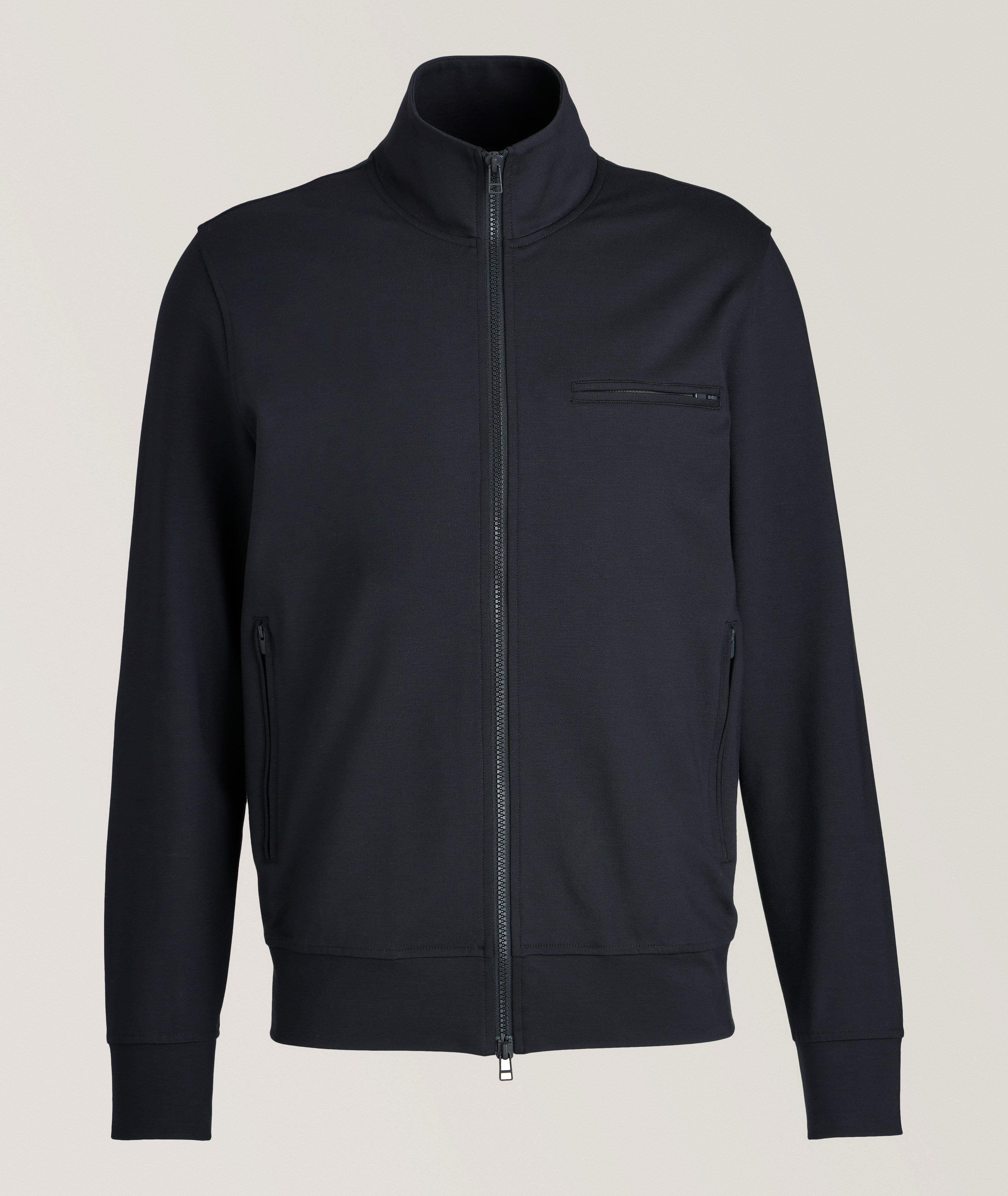 Patrick Assaraf Viscose-Blend Technical Track Jacket | Sweaters & Knits ...