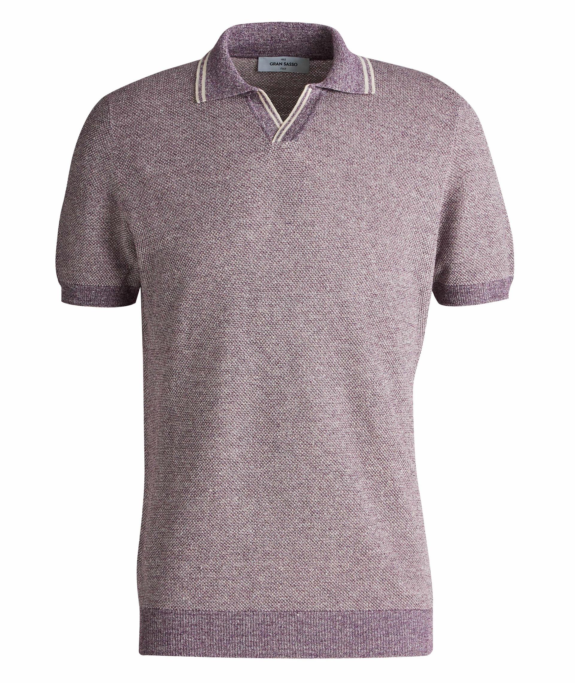 Linen-Cotton Knit Piqué Polo image 0
