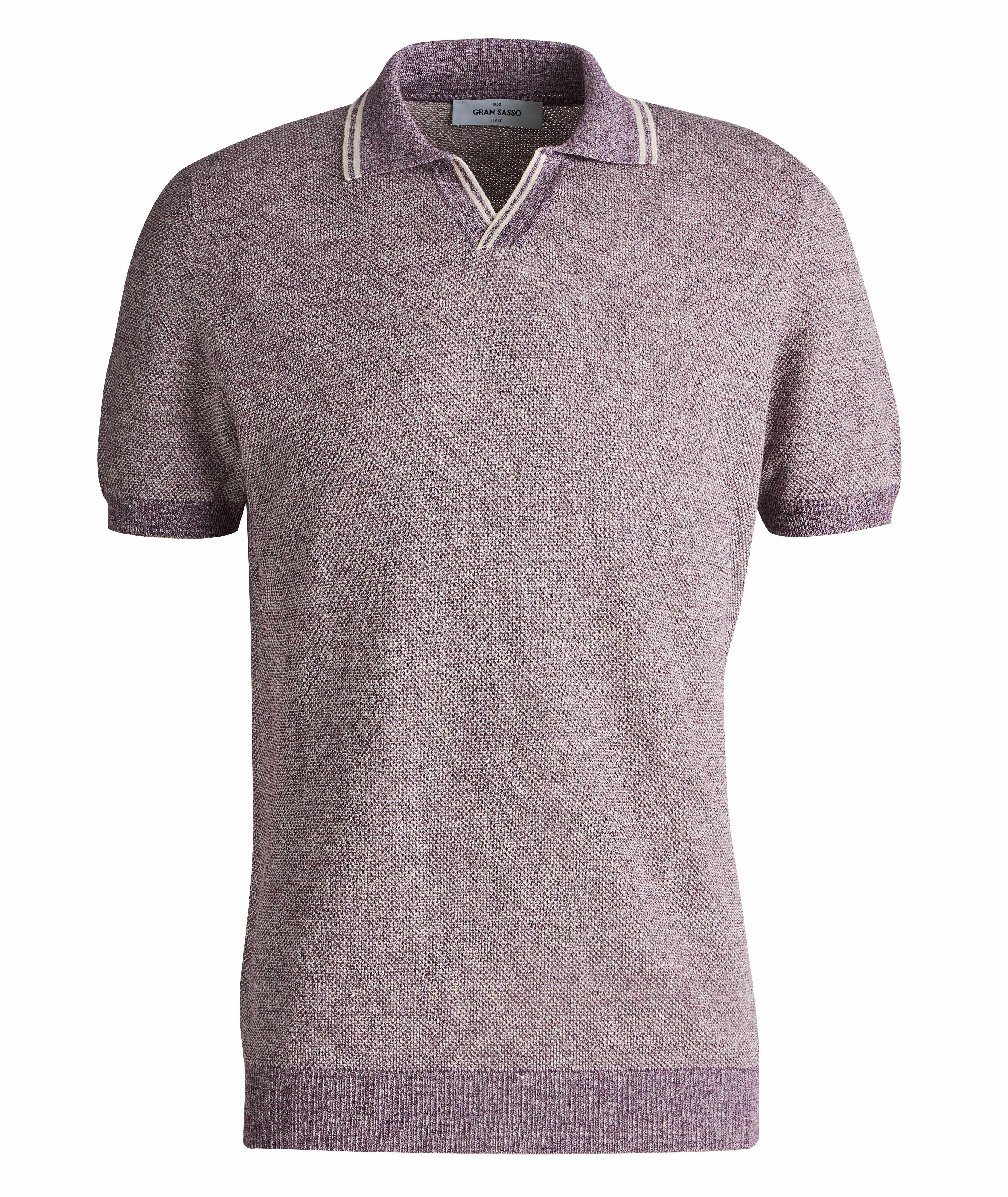 Linen-Cotton Knit Piqué Polo image 0