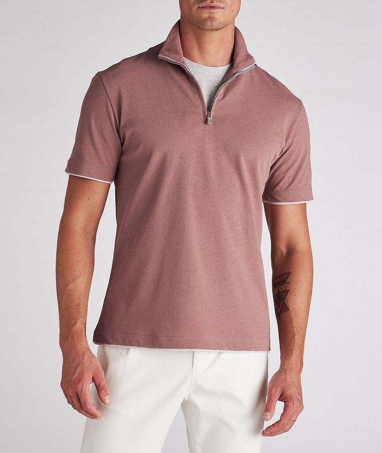 Half-Zip Cotton T-Shirt image 1