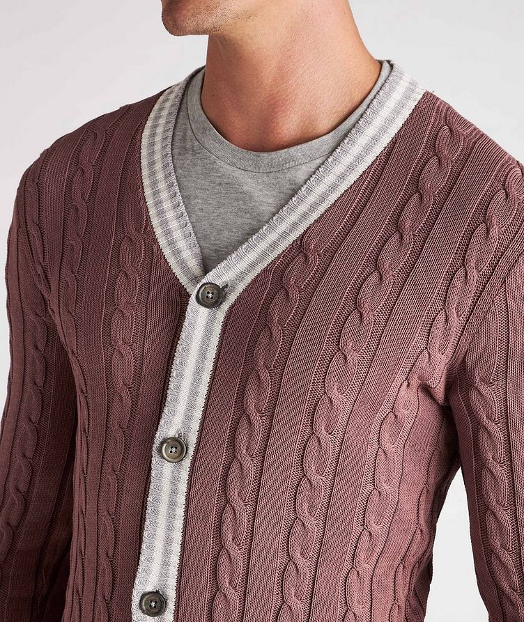 Cable-Knit Cotton Cardigan image 3