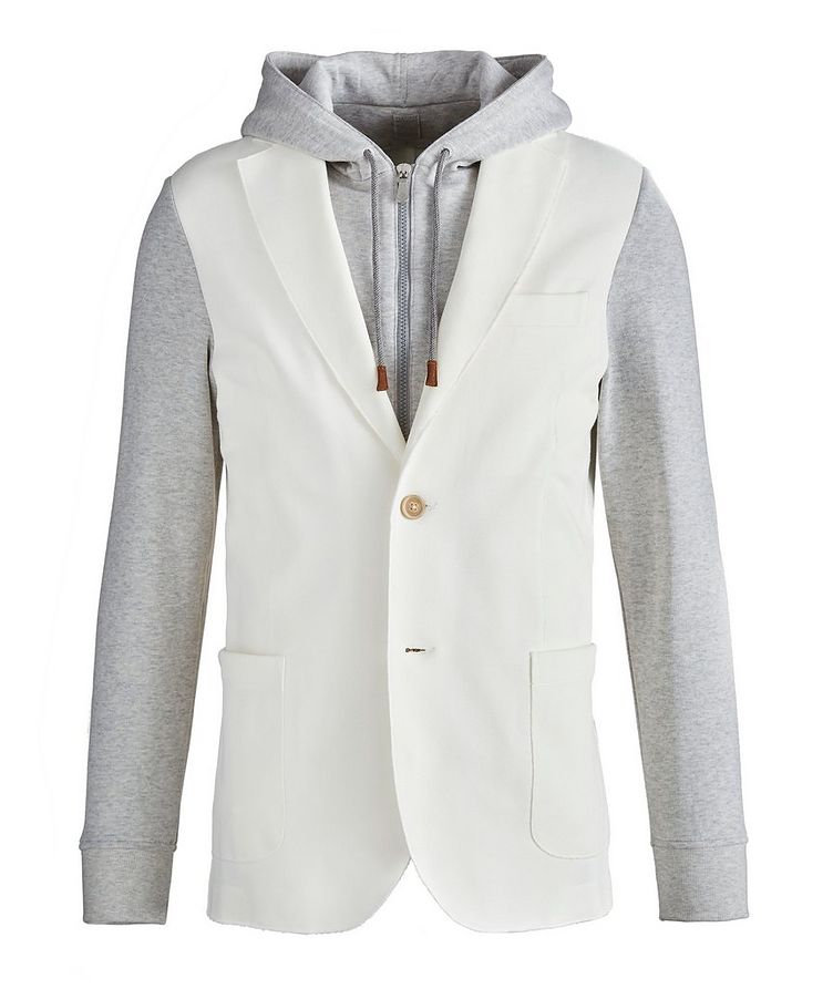 Hooded Cotton-Blend Sports Jacket image 0