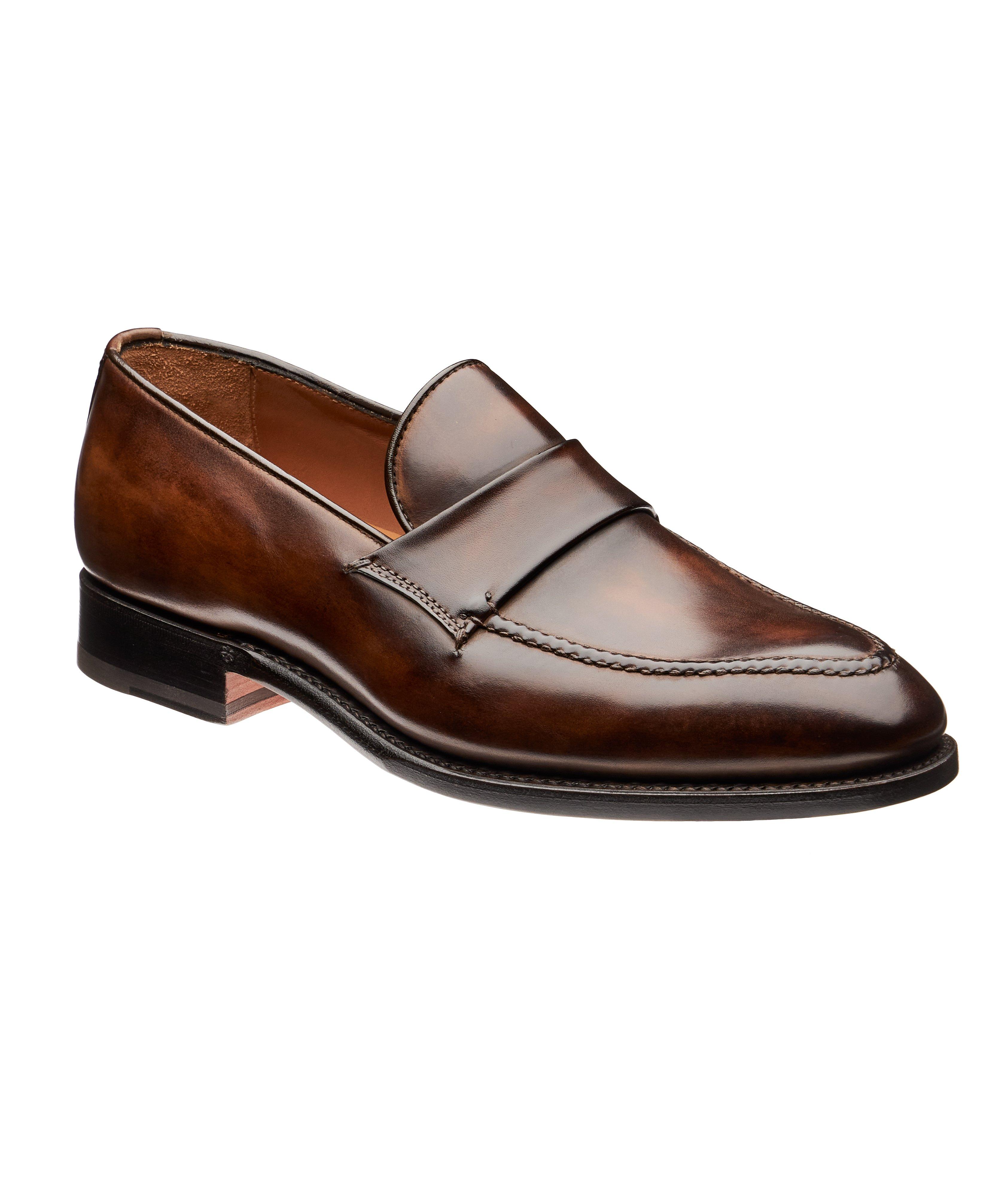Harry Rosen Burnished Leather Penny Loafers. 1