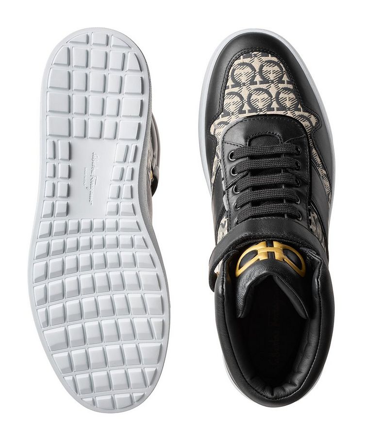 Leather Gancini Print High-Top Sneaker image 2