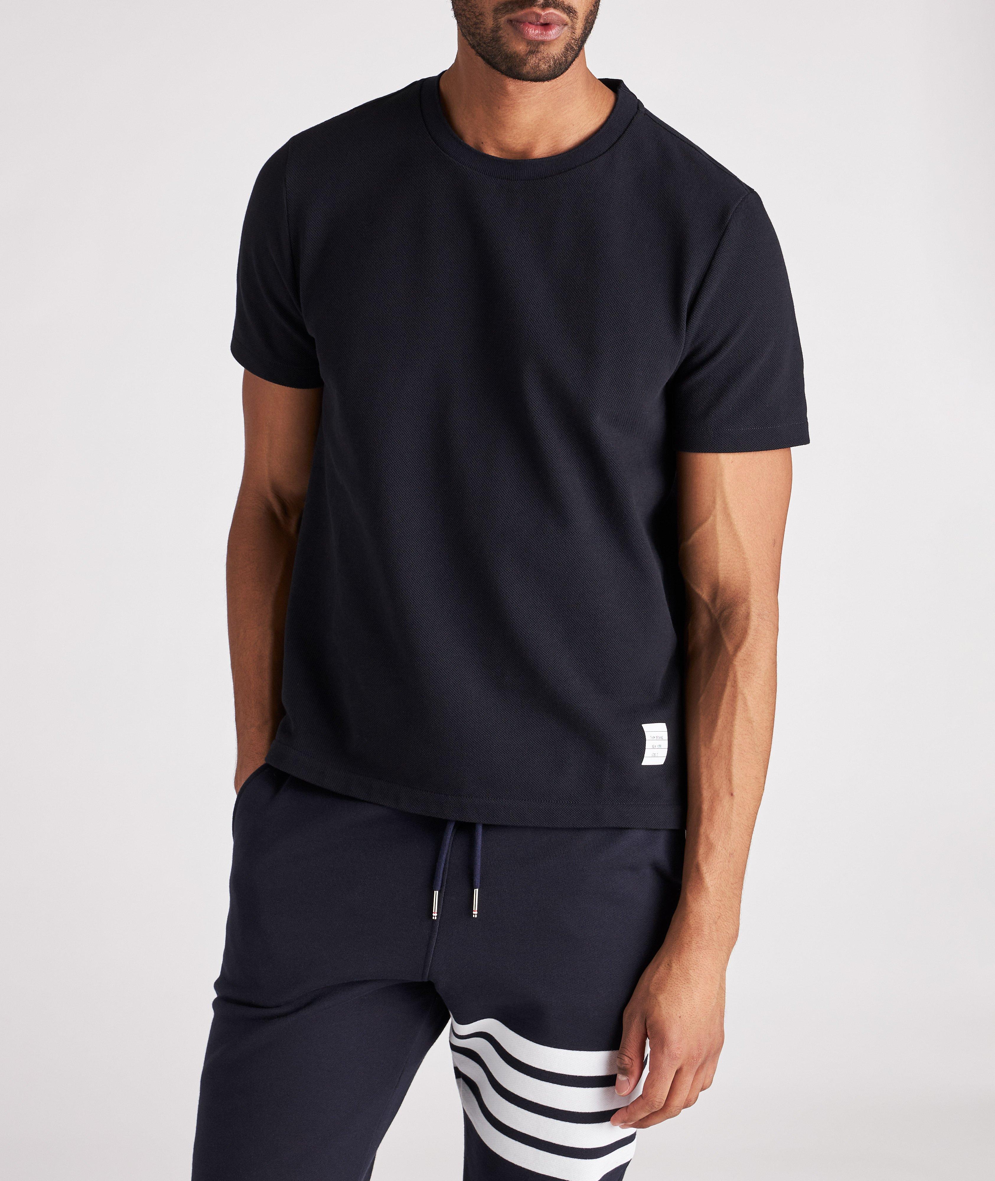 Back Stripe Cotton Piqué T-Shirt image 2
