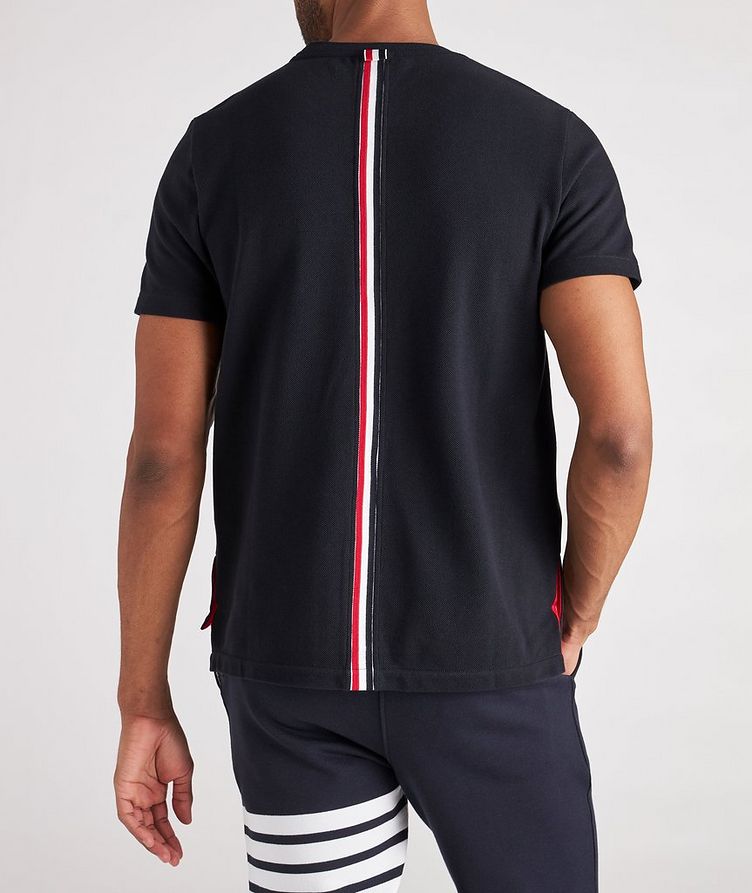 Back Stripe Cotton Piqué T-Shirt image 3