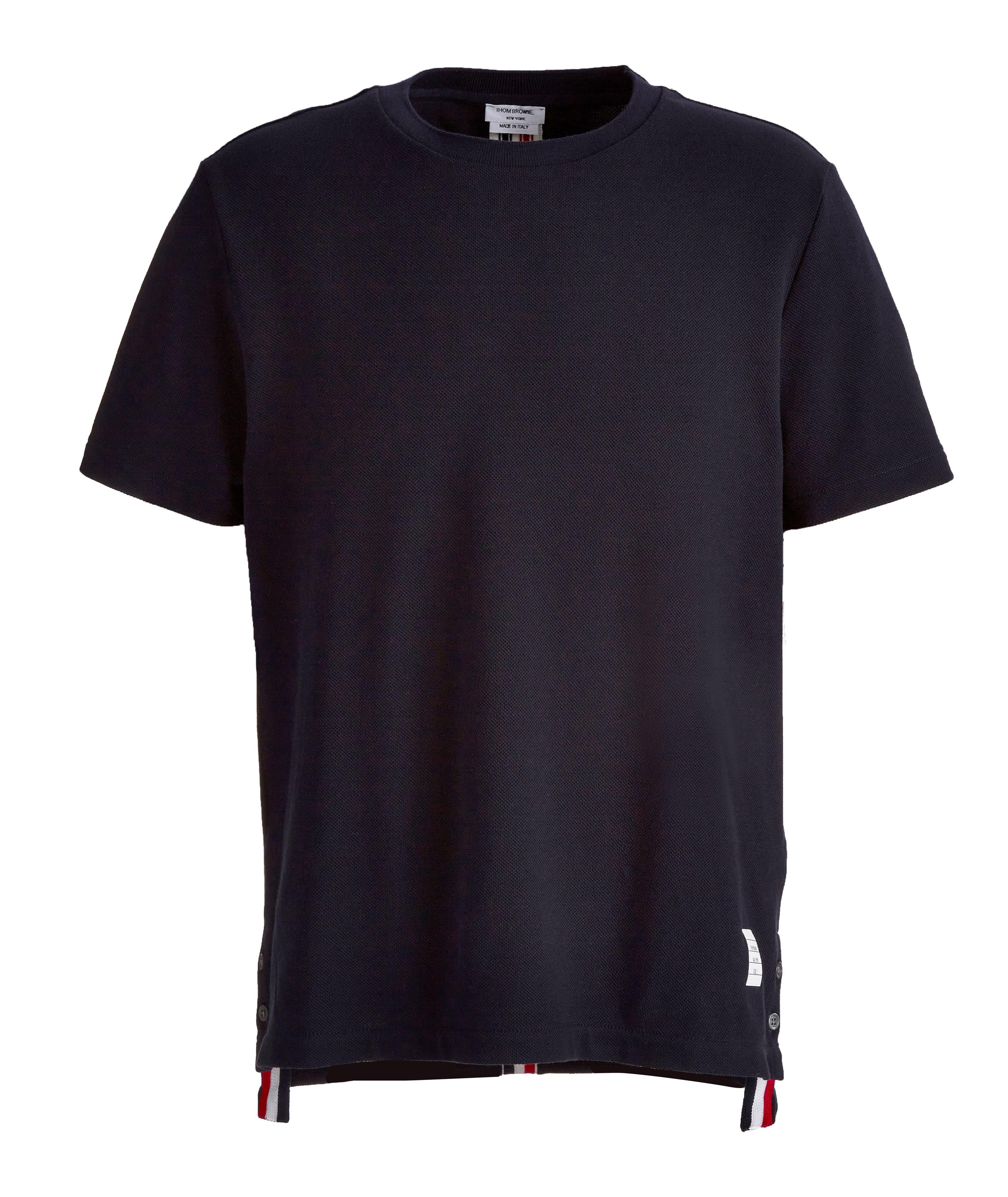 Back Stripe Cotton Piqué T-Shirt image 0