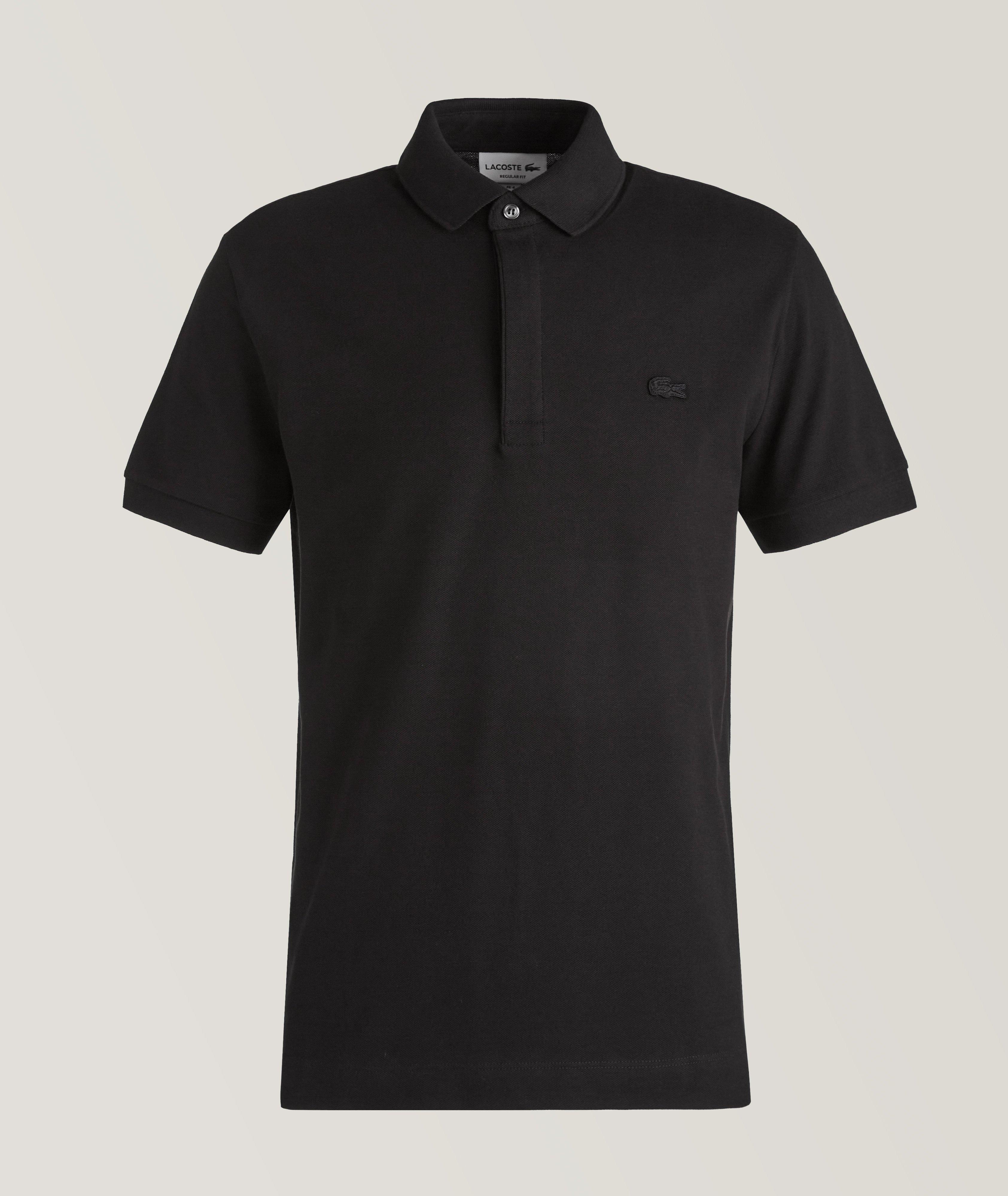 Men's Organic Cotton Essential Classic Pique Polo Shirt in Black