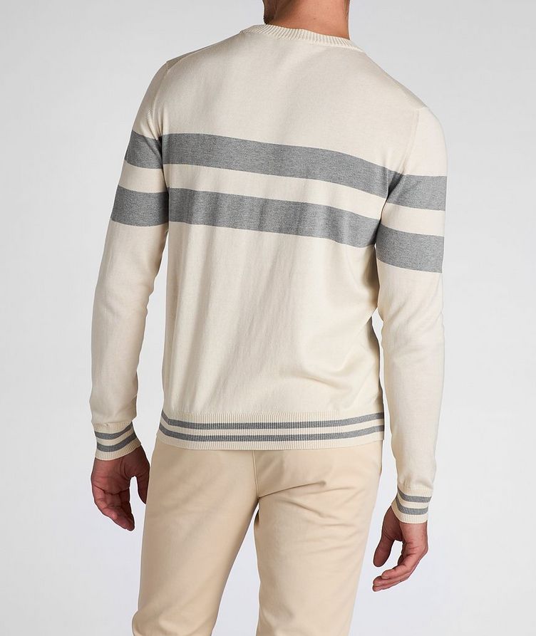 Silk-Blend Striped Crewneck Sweater image 2
