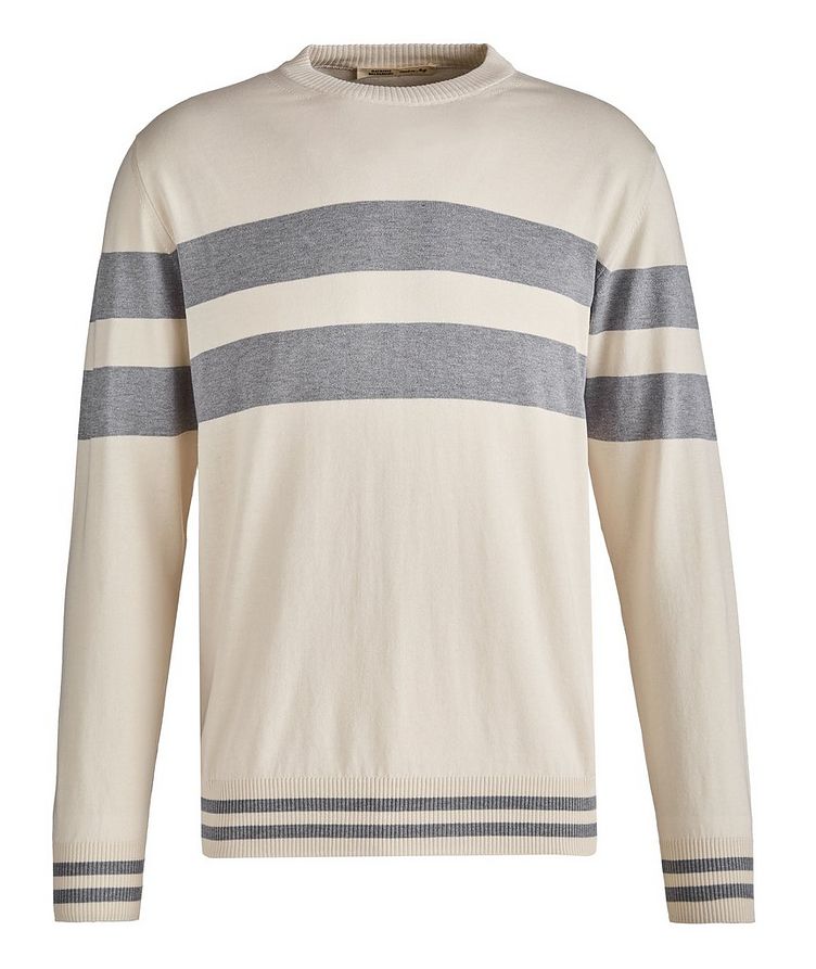Silk-Blend Striped Crewneck Sweater image 0