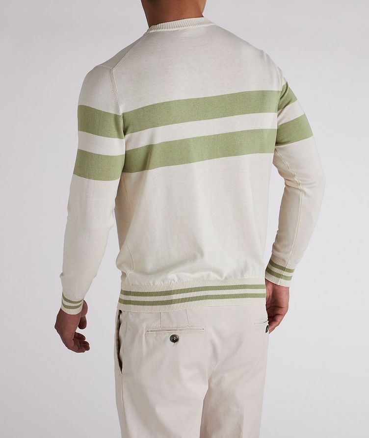 Silk-Blend Striped Crewneck Sweater image 2