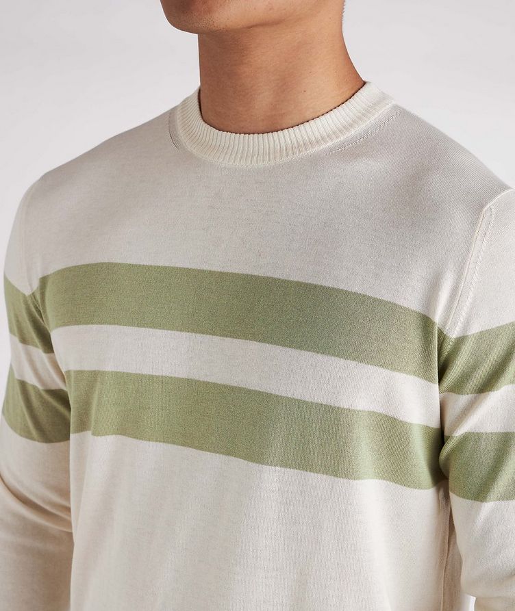 Silk-Blend Striped Crewneck Sweater image 3