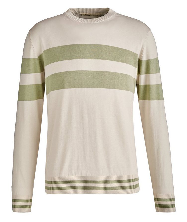 Silk-Blend Striped Crewneck Sweater image 0