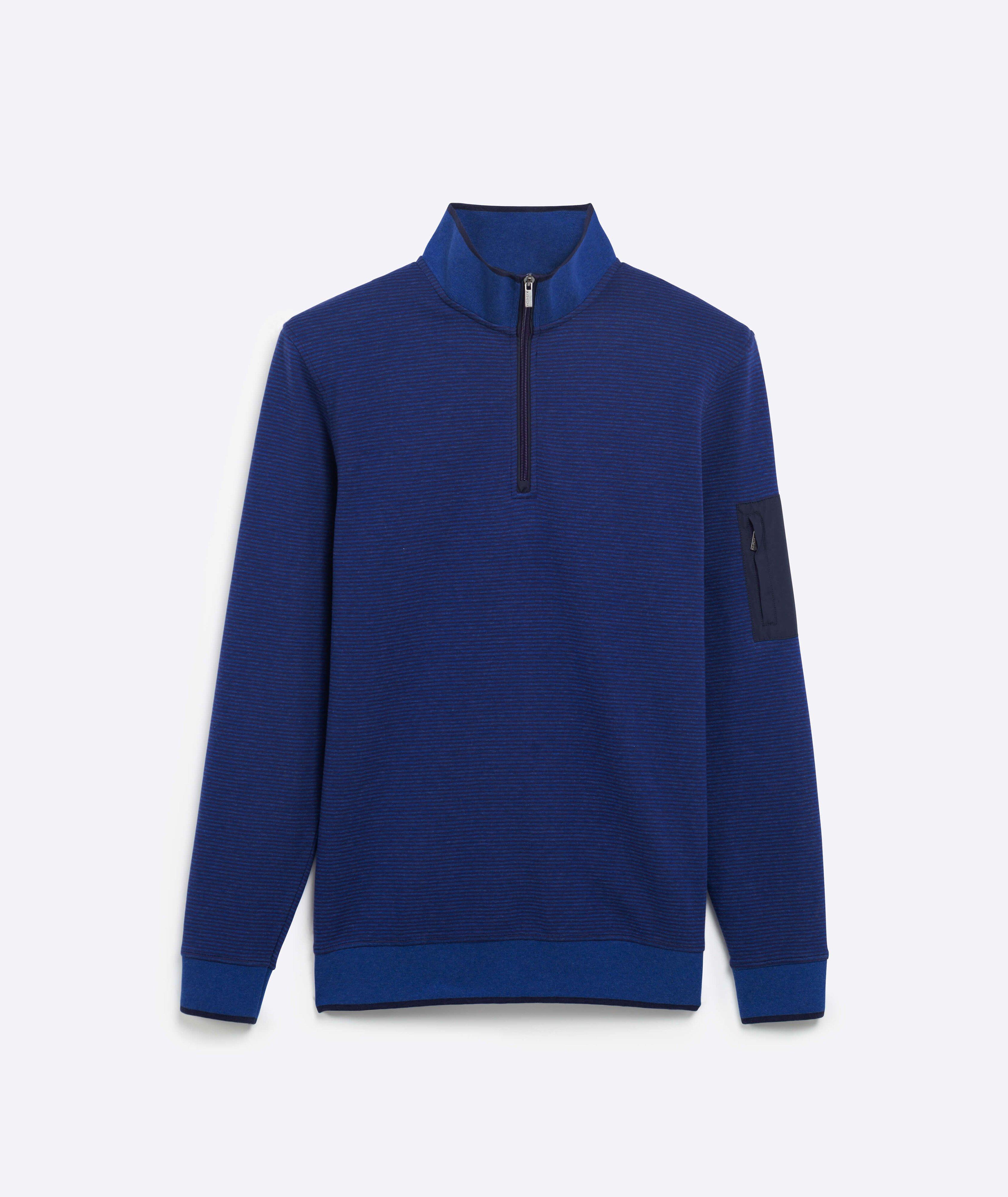 Striped Quarter Zip Mock Neck Pullover image 0