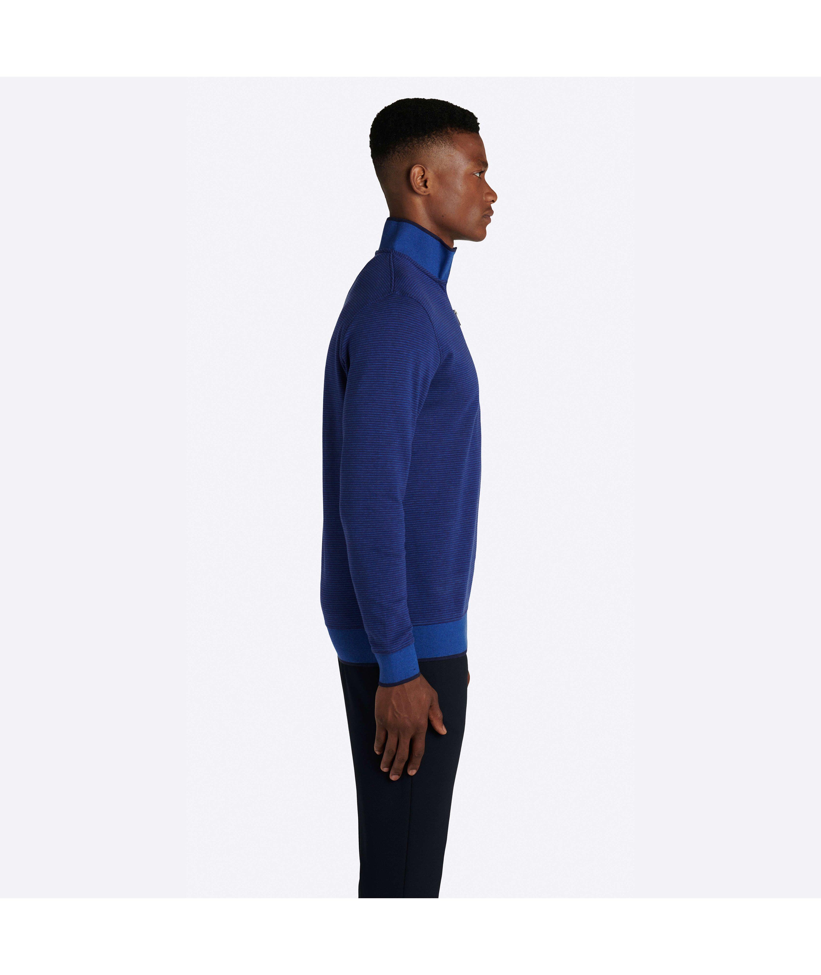 Striped Quarter Zip Mock Neck Pullover image 2
