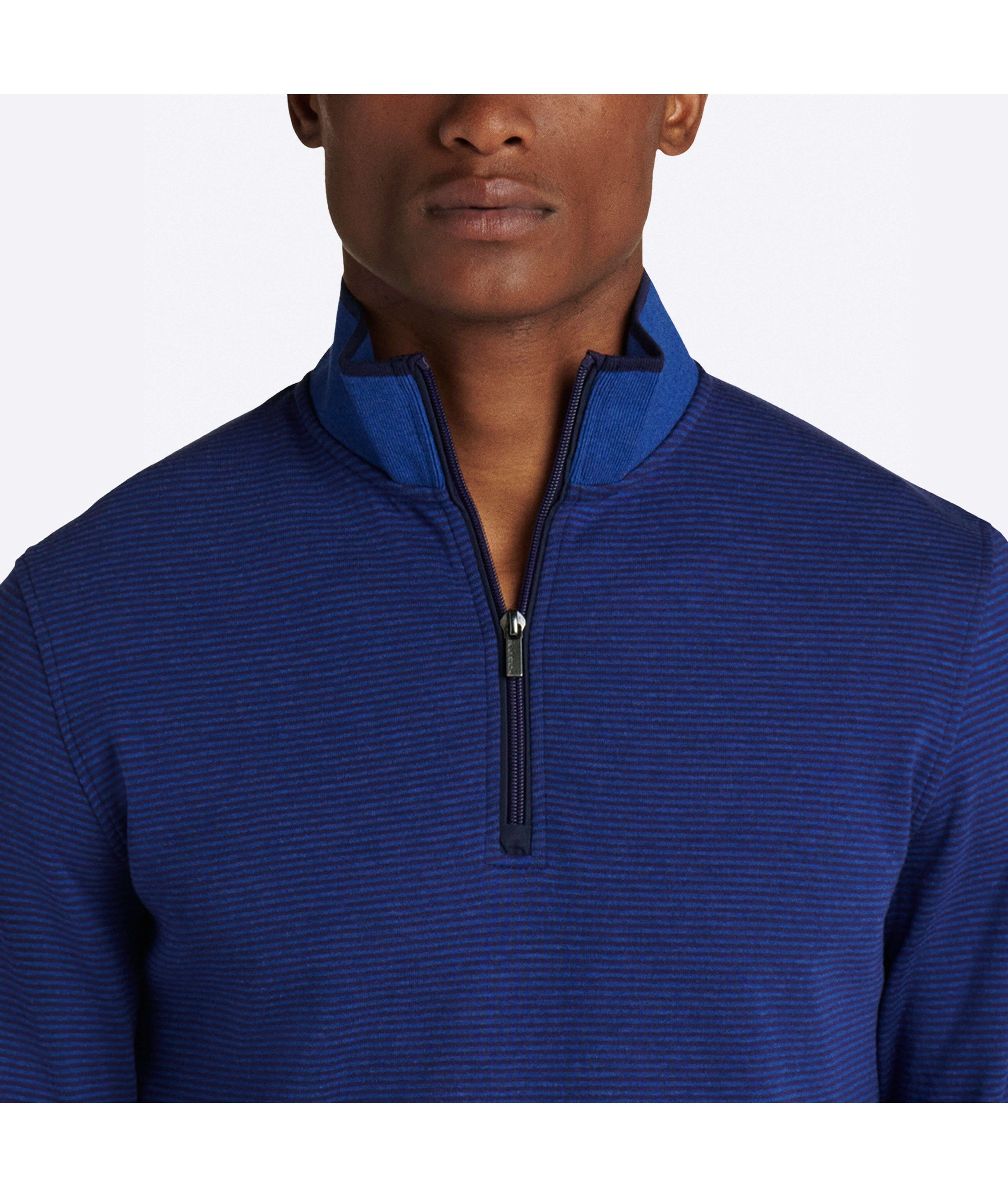Striped Quarter Zip Mock Neck Pullover image 4