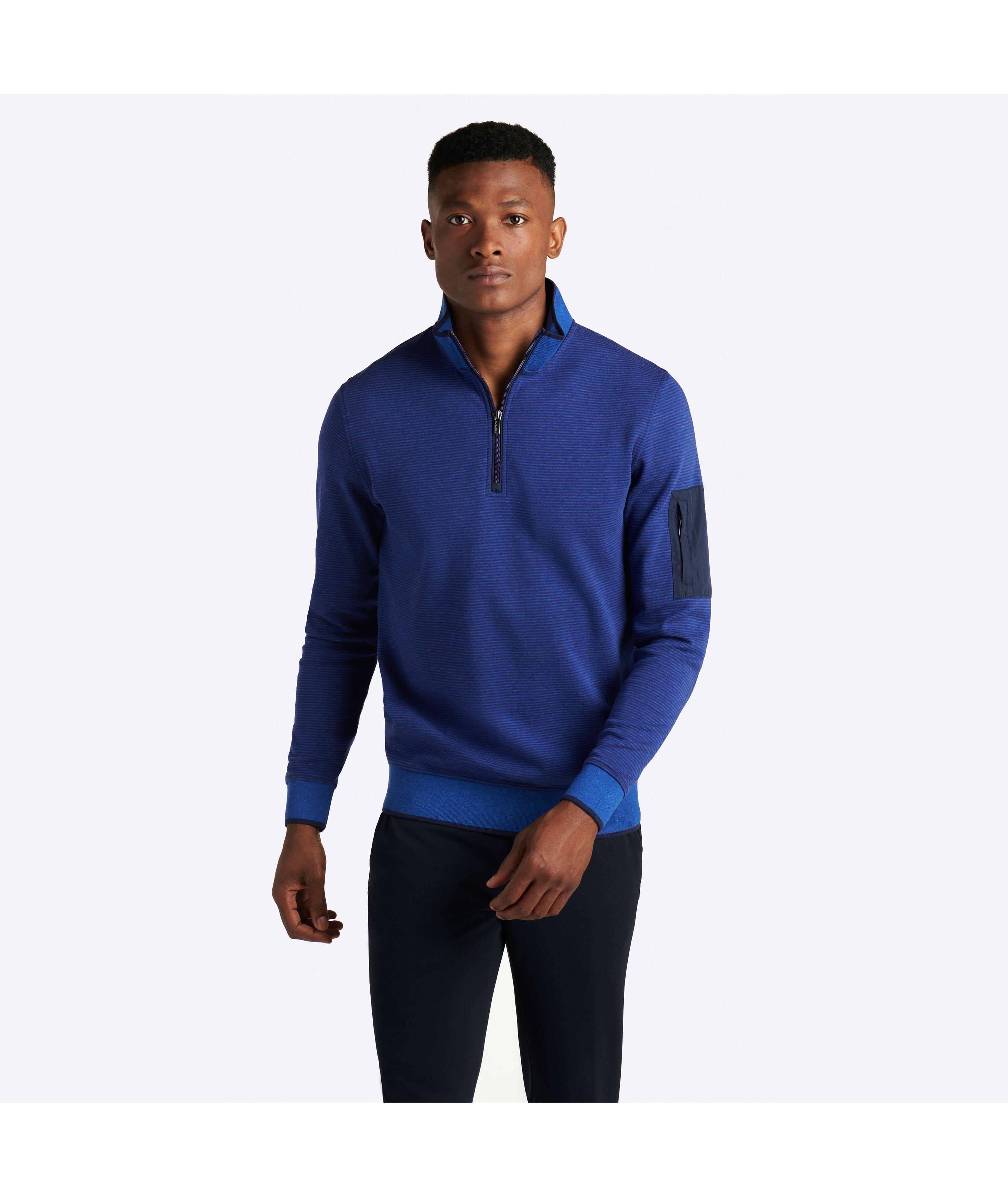Striped Quarter Zip Mock Neck Pullover image 5