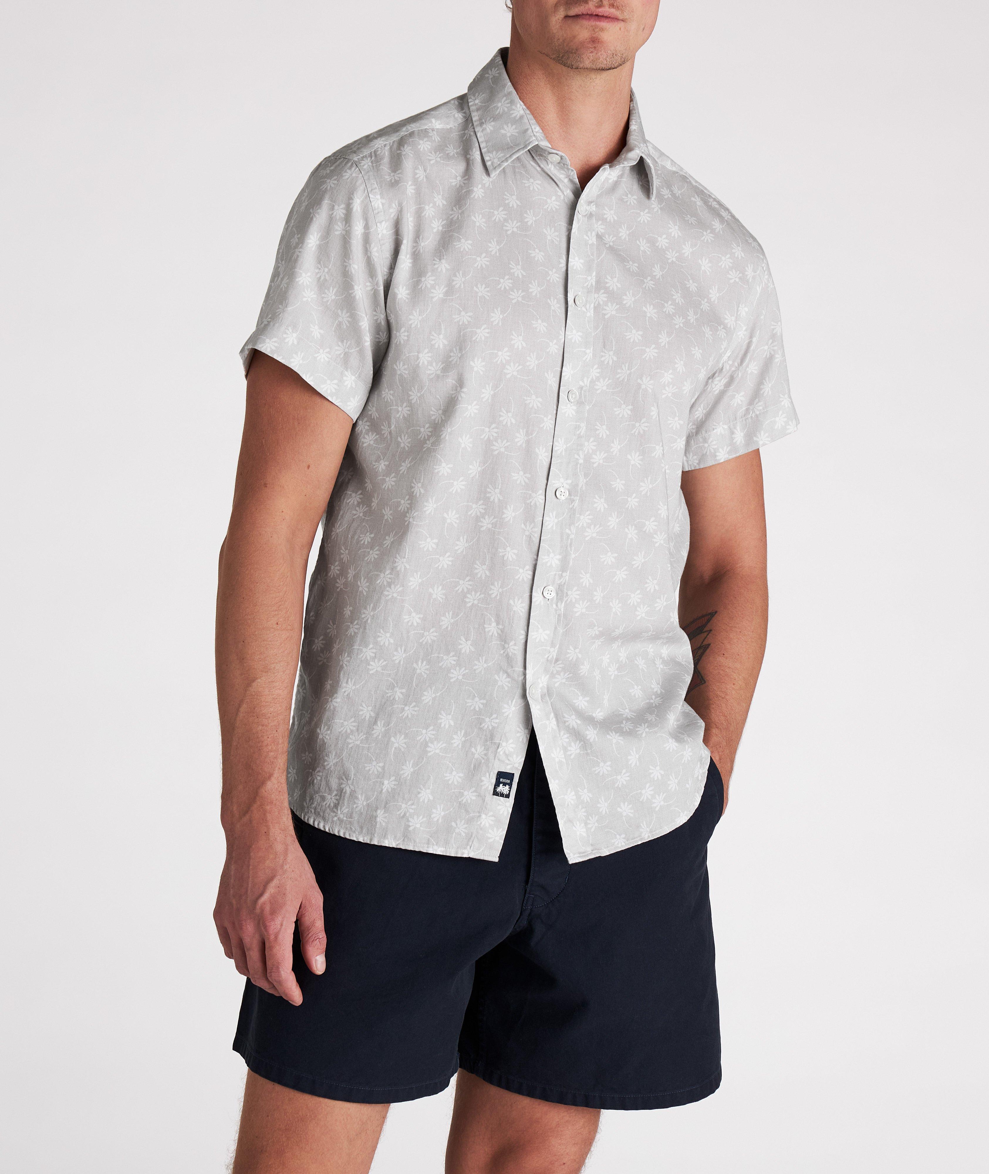 Chemise décontractée en mélange de coton à motif image 1