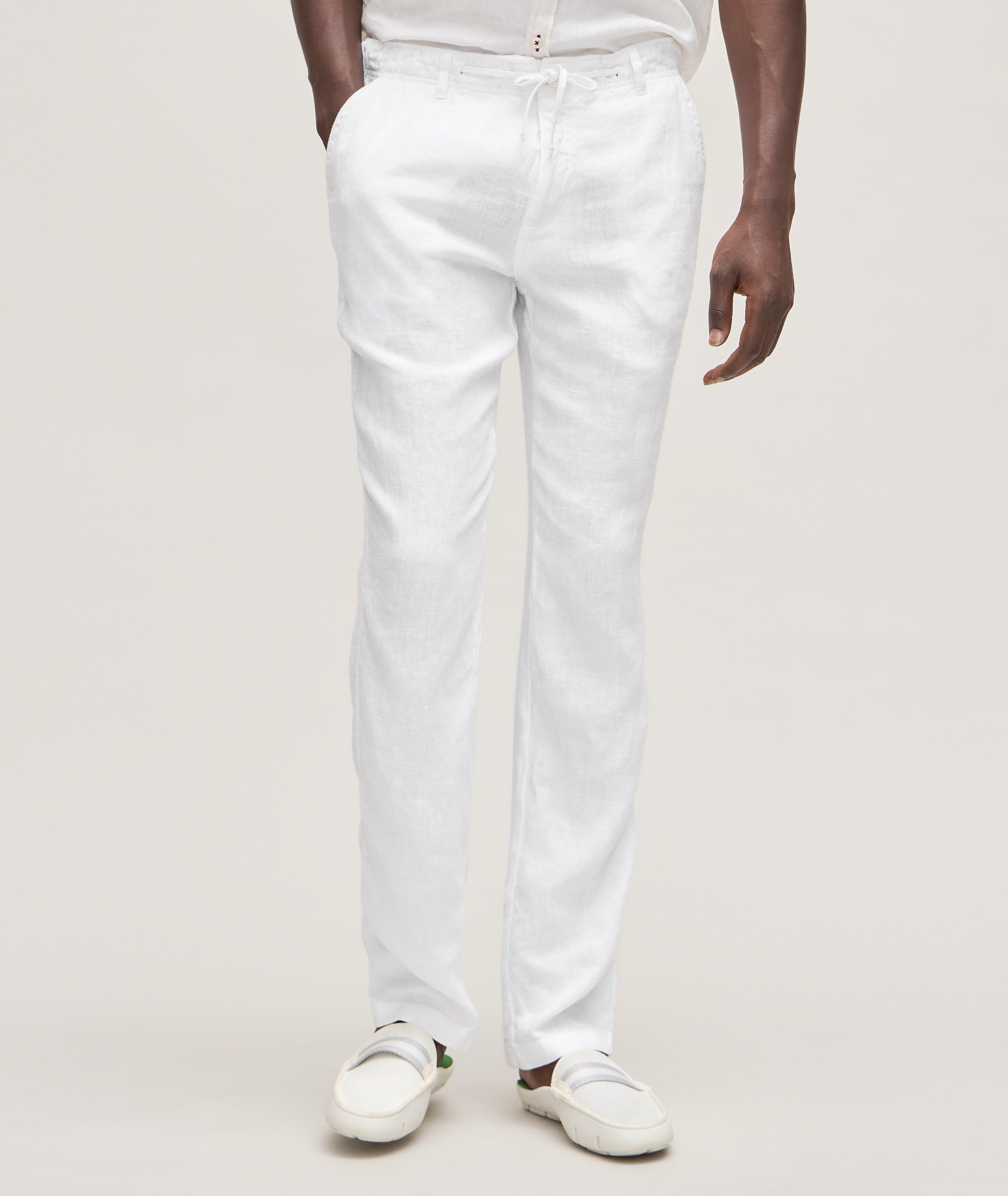 Pantalon en lin à teinture en pièce de coupe contemporaine image 1