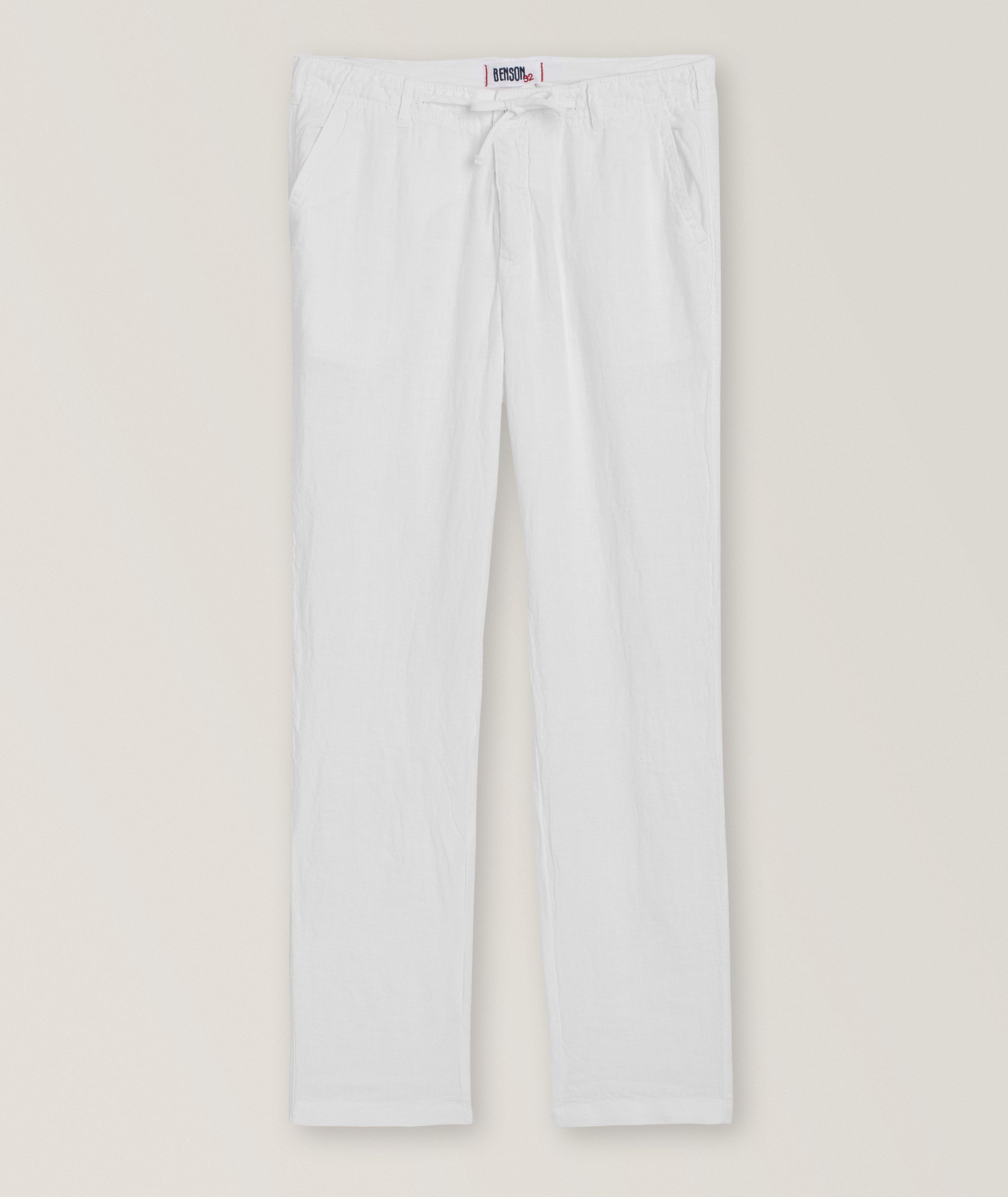 Pantalon en lin à teinture en pièce de coupe contemporaine image 0