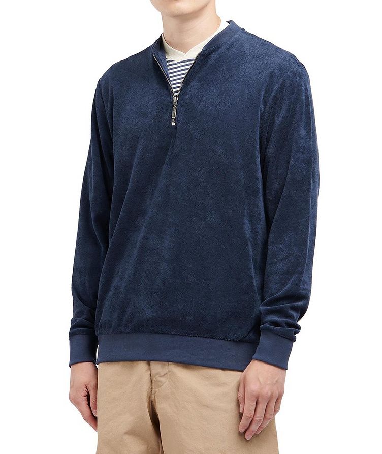 Yates French Terry Cotton Half-Zip Sweater image 1