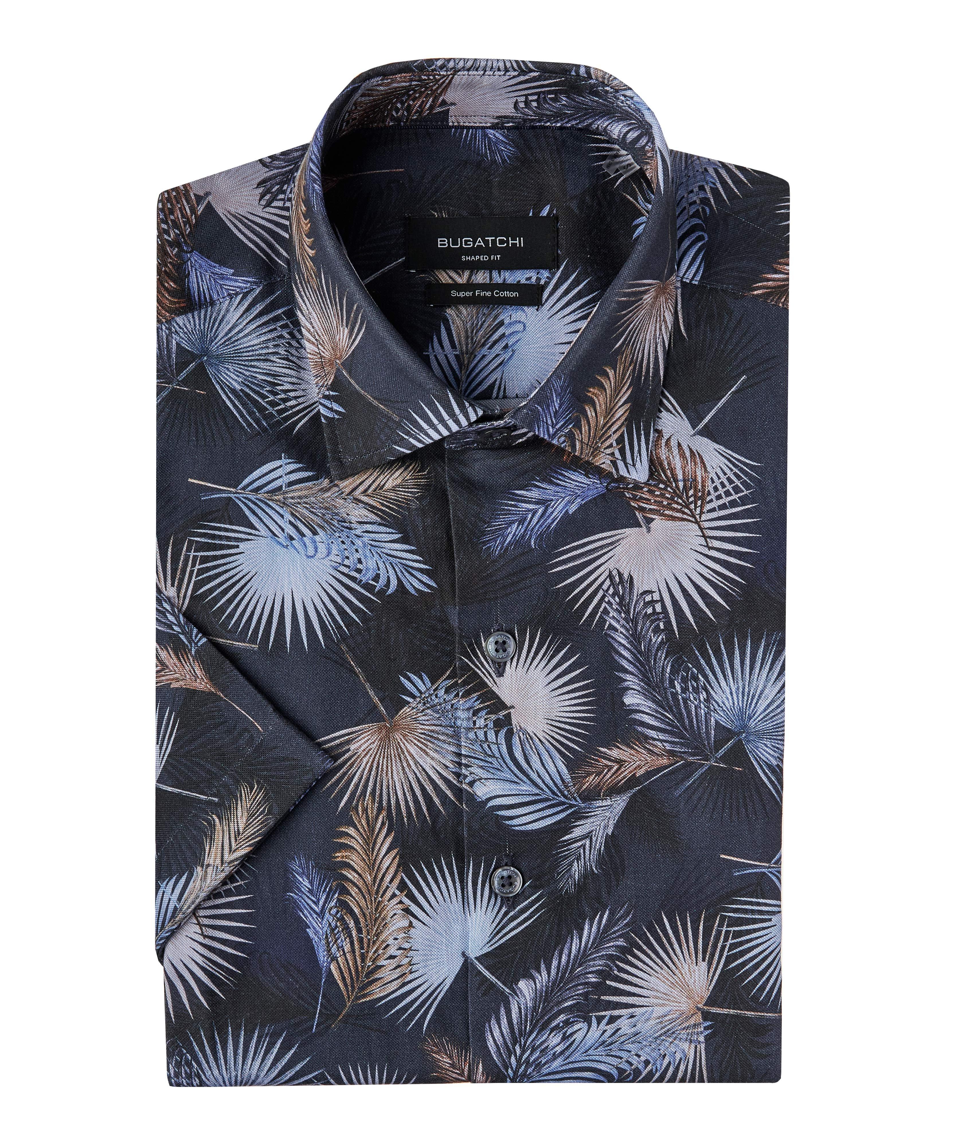 Chemise en coton à motif de plumes et à manches courtes image 0