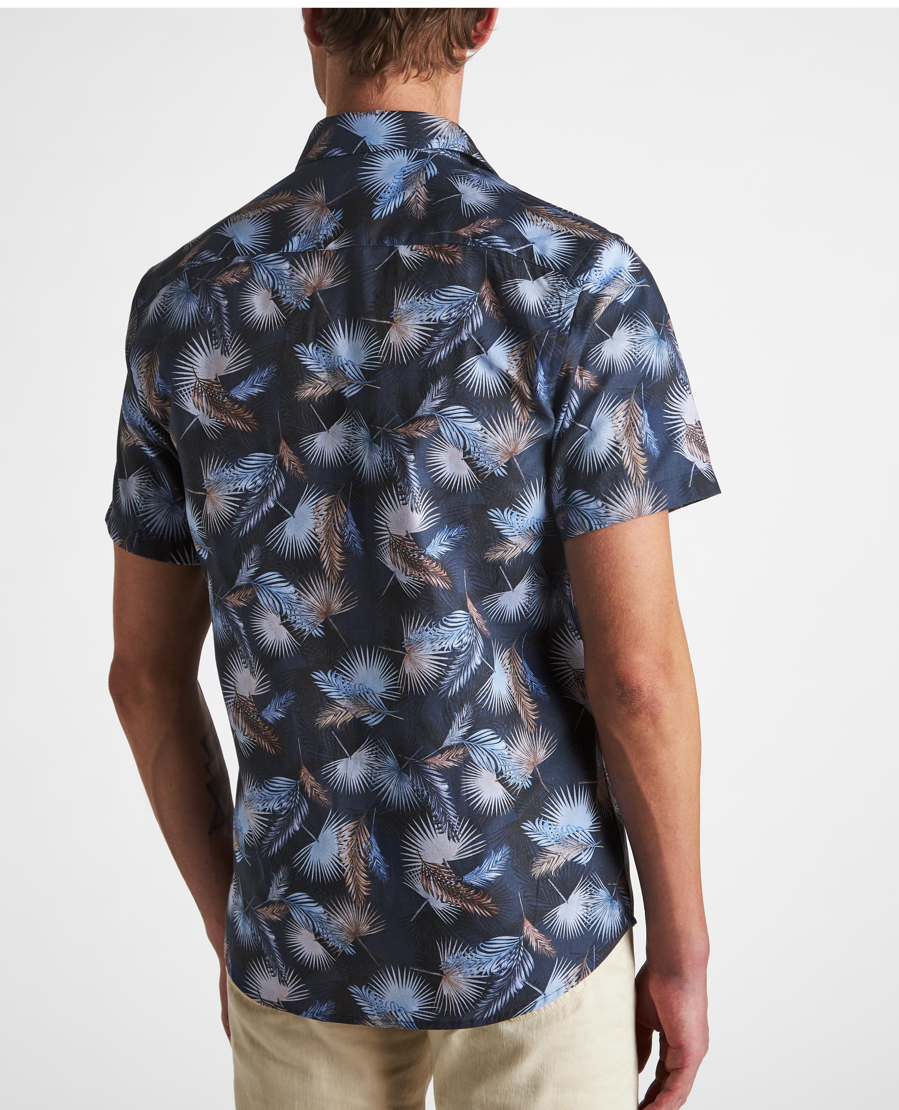 Chemise en coton à motif de plumes et à manches courtes image 2