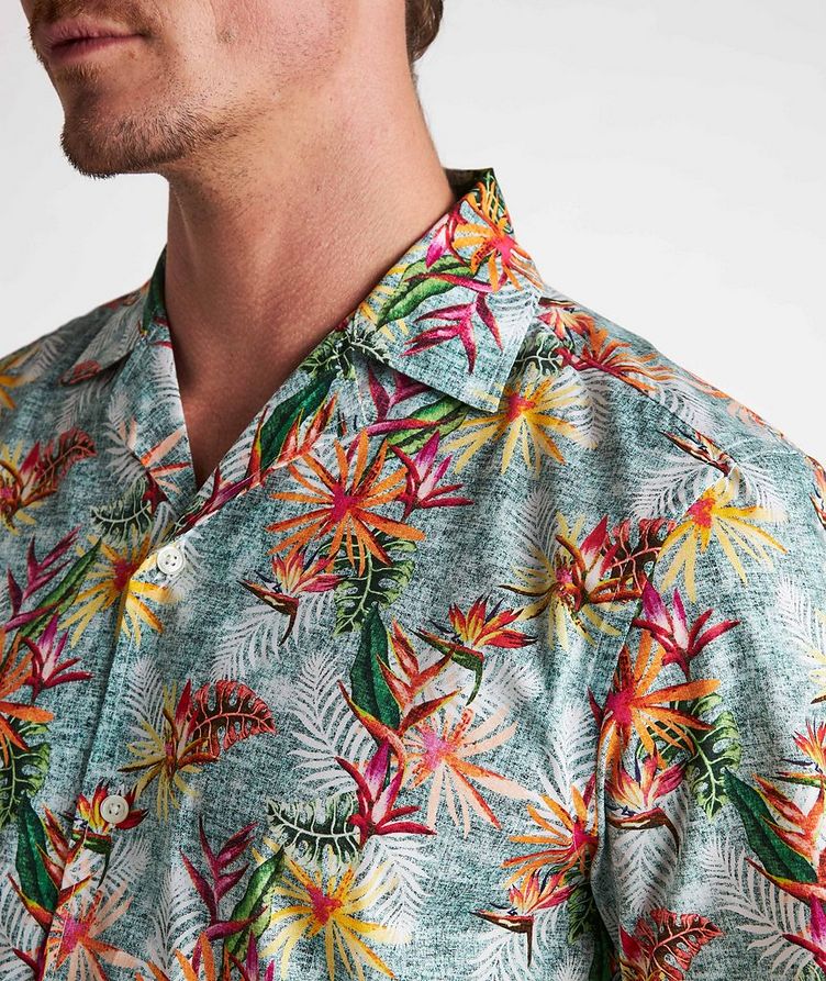 Chemise en coton extensible à motif floral et à manches courtes image 3