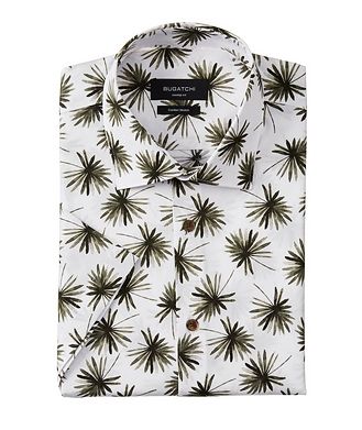 Bugatchi Orson Floral Print Stretch-Cotton Sport Shirt
