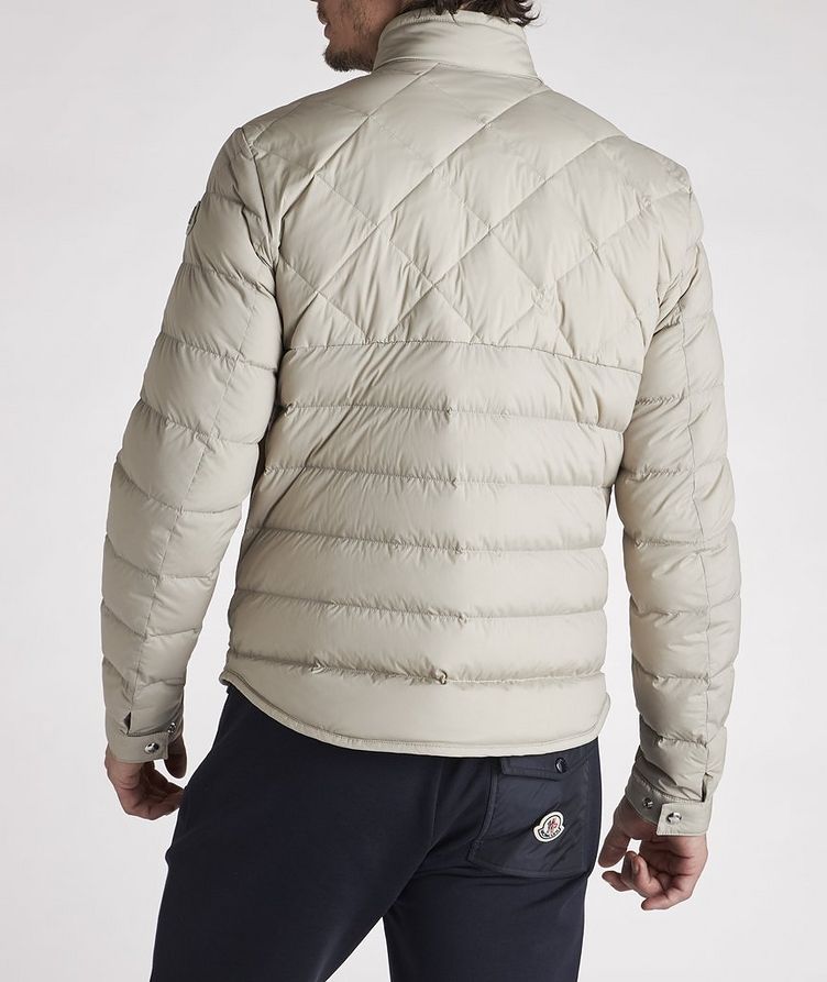 Stretch-Nylon Quilted Down Biker Jacket image 3