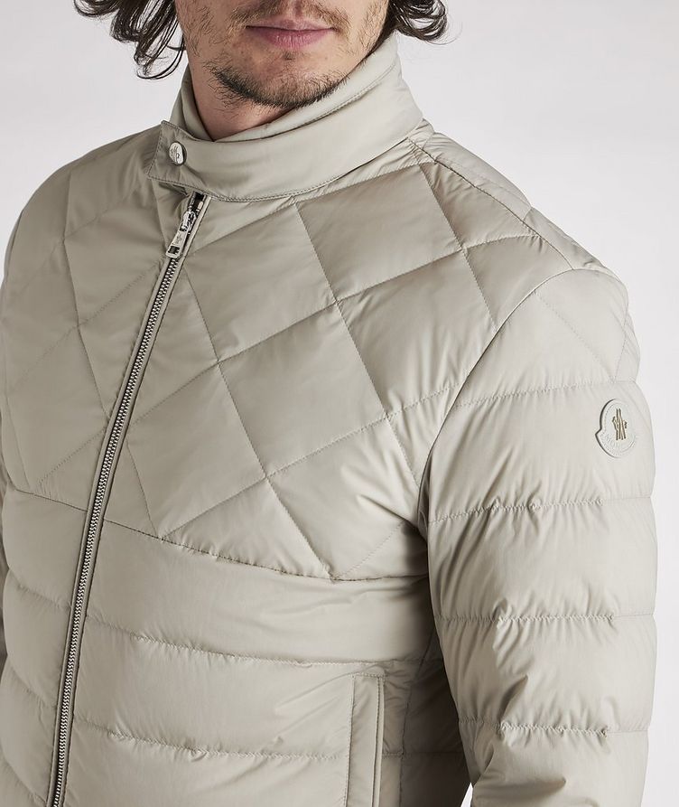 Stretch-Nylon Quilted Down Biker Jacket image 4