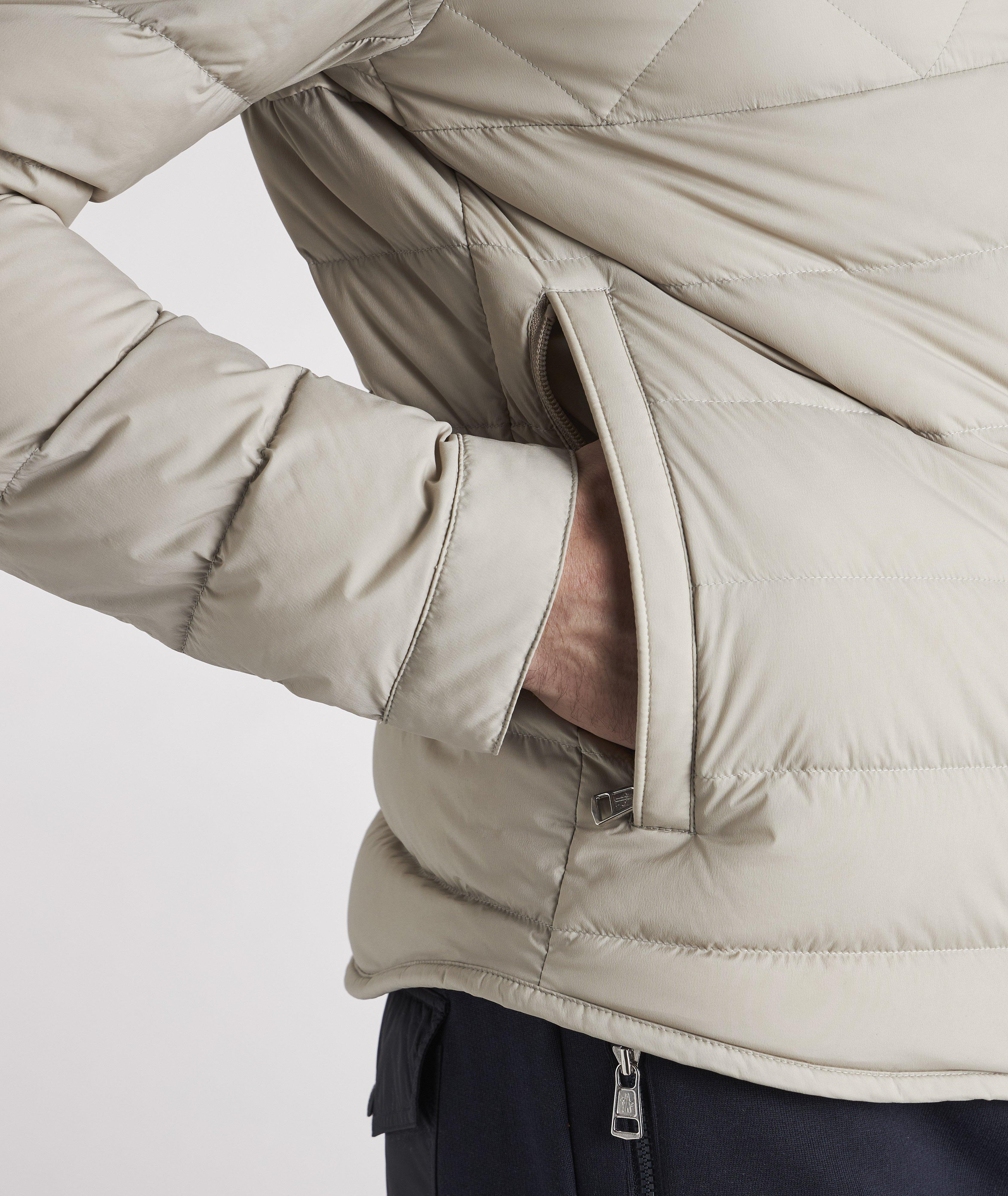 Stretch-Nylon Quilted Down Biker Jacket image 5