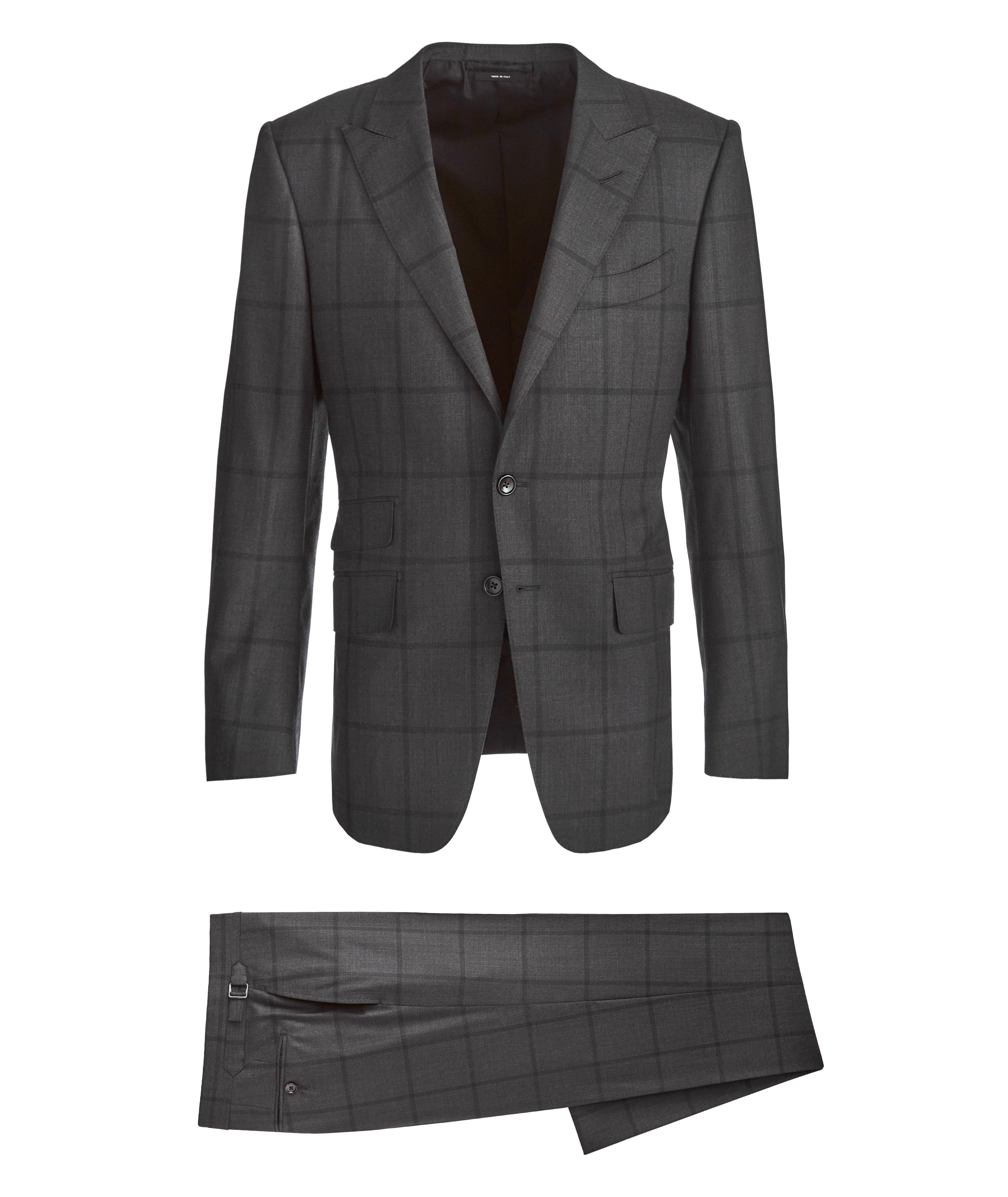 O'Connor Windowpane Checked Wool Suit image 0